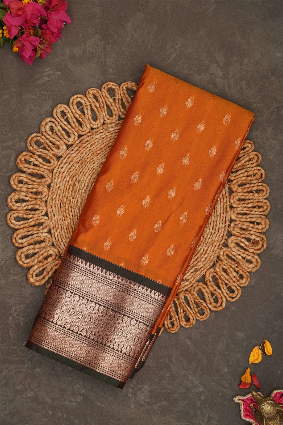 Semi Pattu Silk Blend Light Mustard Saree