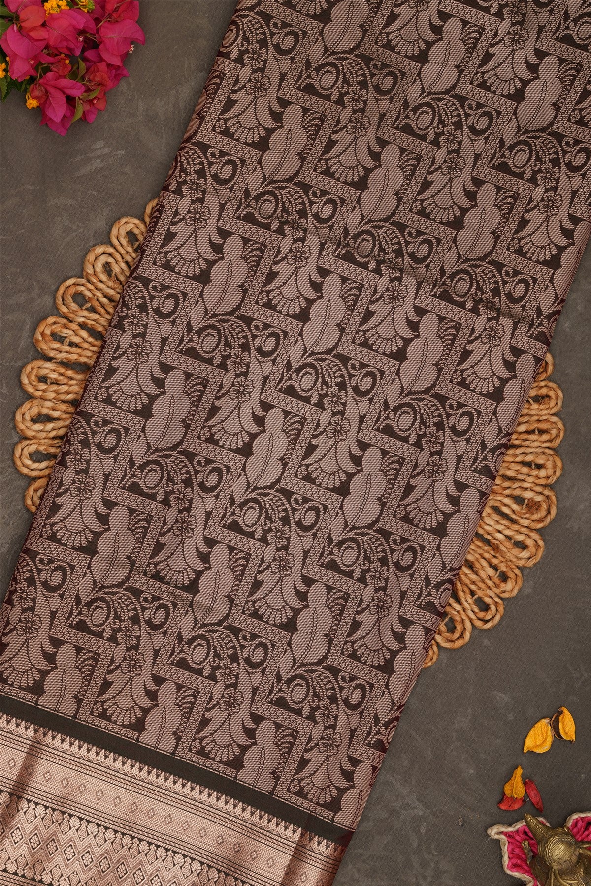 Semi Pattu Silk Blend Light Mustard Saree