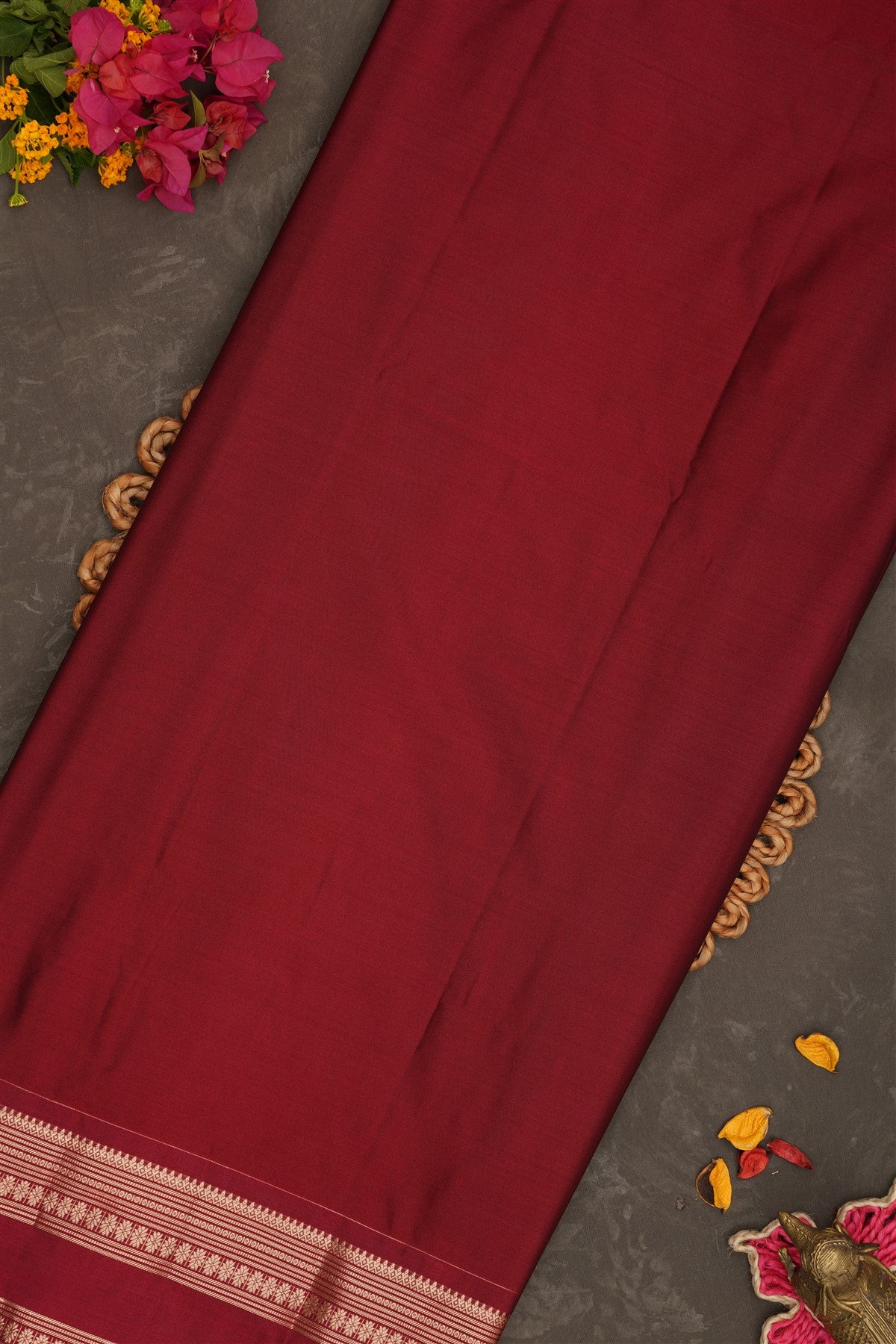 Semi Pattu Silk Blend Rama Green Saree
