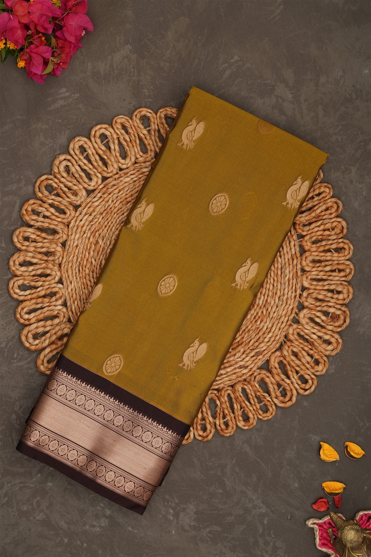 Semi Pattu Silk Blend Light Green Saree