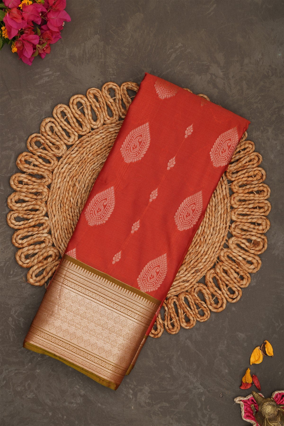 Semi Pattu Silk Blend Light Maroon Saree