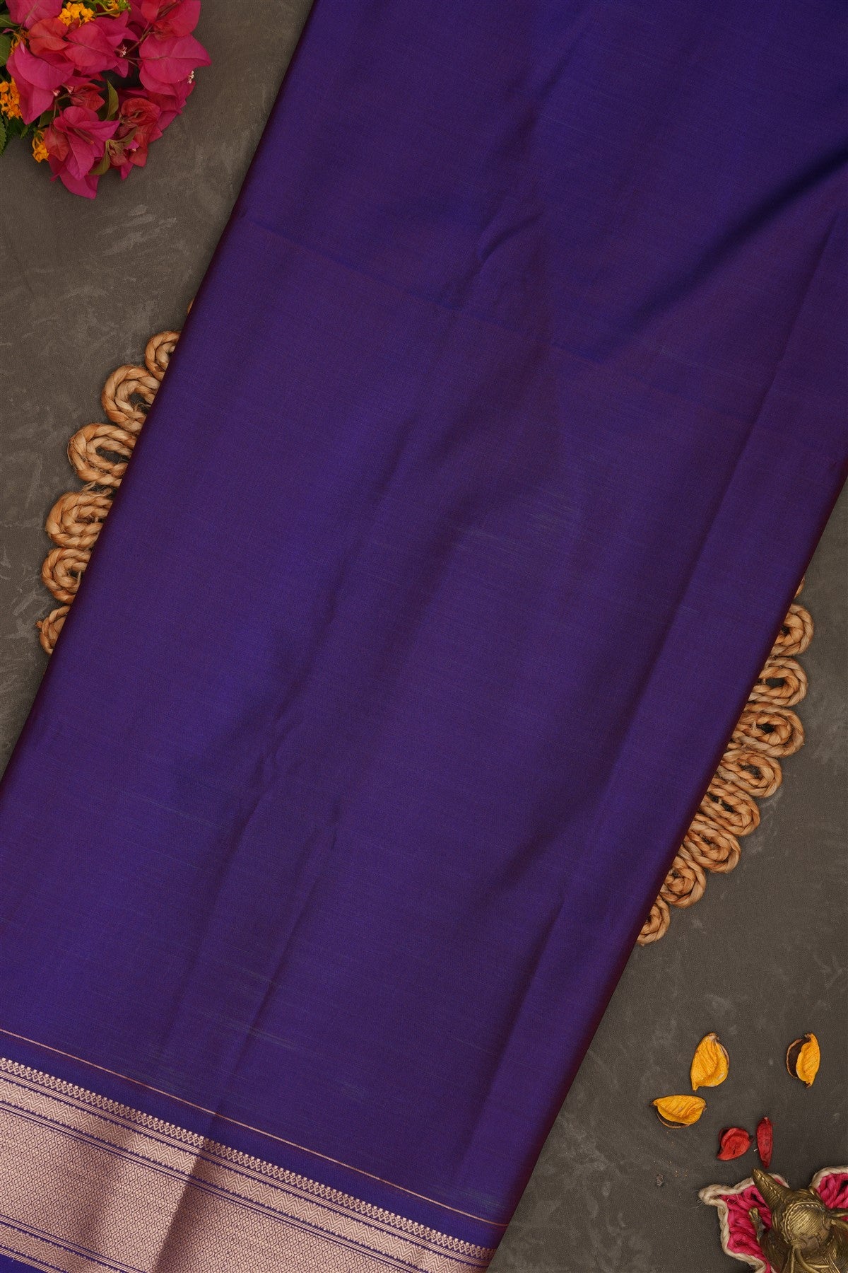 Semi Pattu Silk Blend Purple Saree
