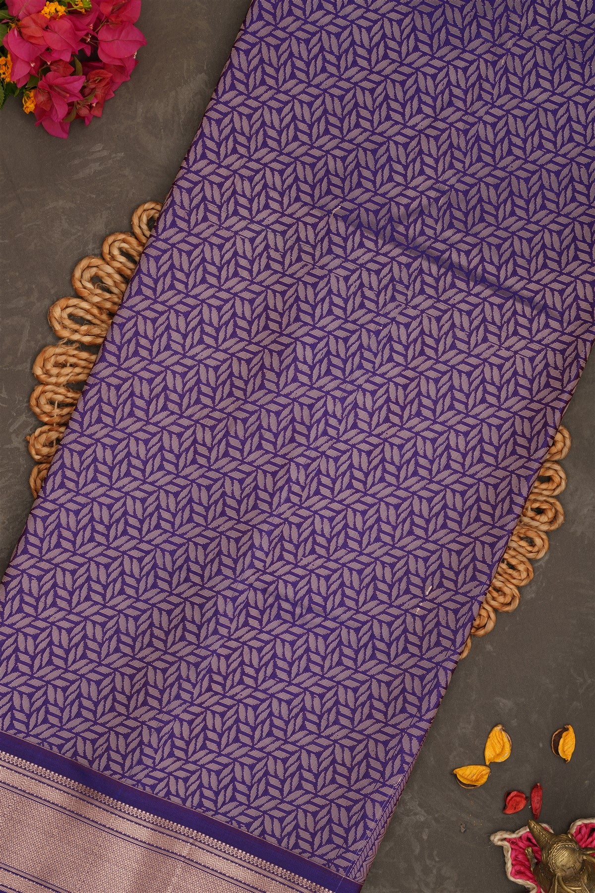 Semi Pattu Silk Blend Purple Saree