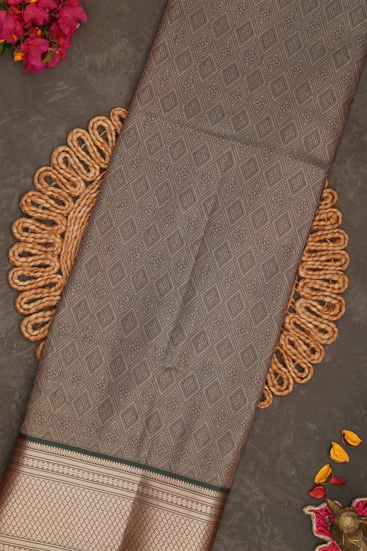 Semi Pattu Silk Blend Light Mustard Saree