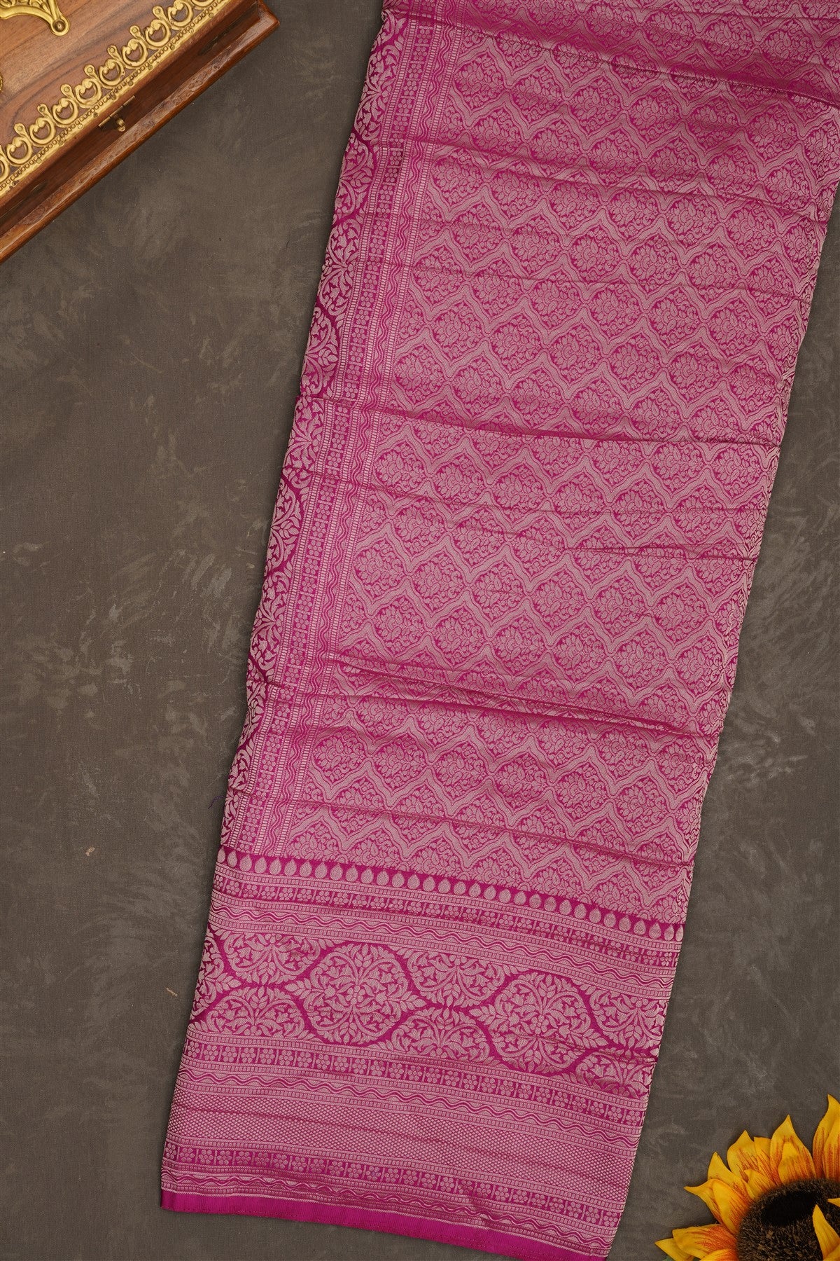 Banarasi Georgette Dark Pink Saree