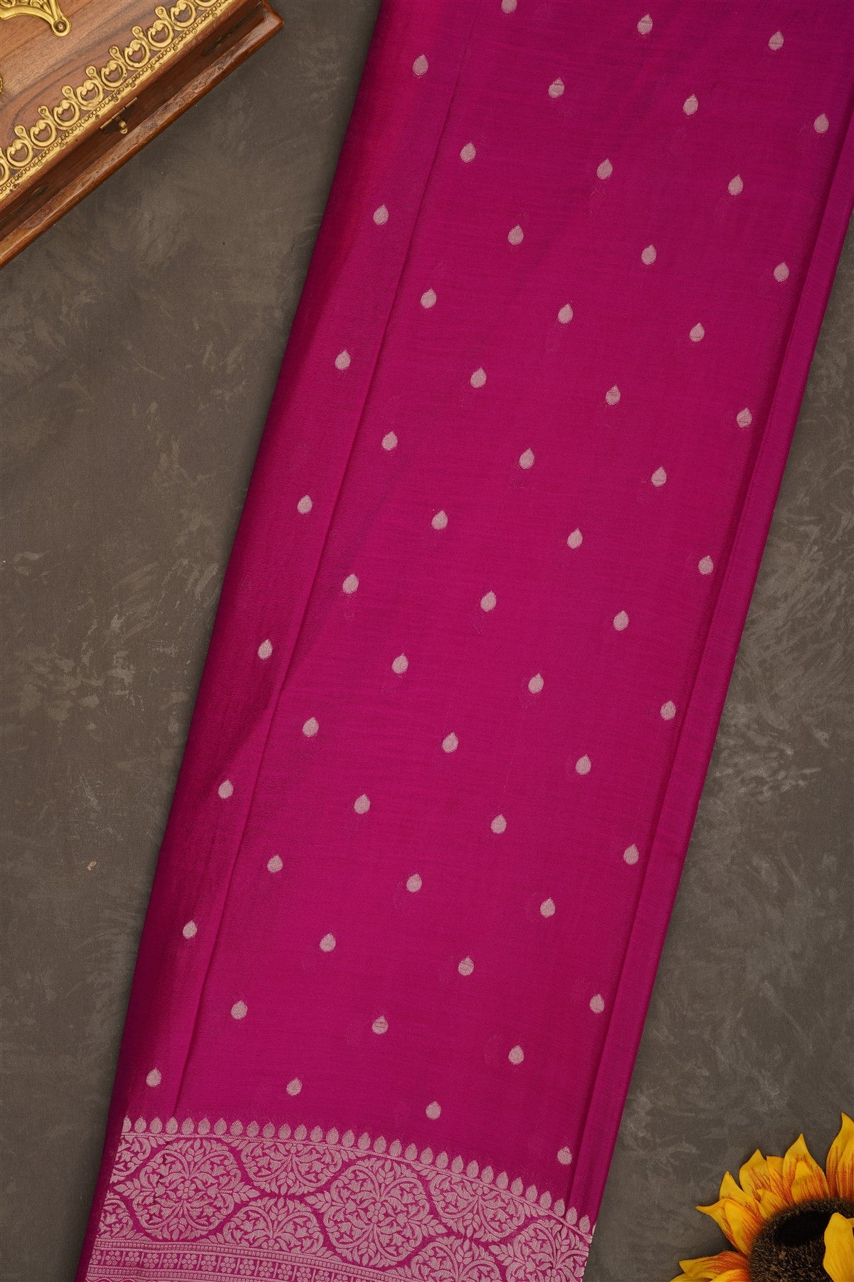 Banarasi Georgette Dark Pink Saree
