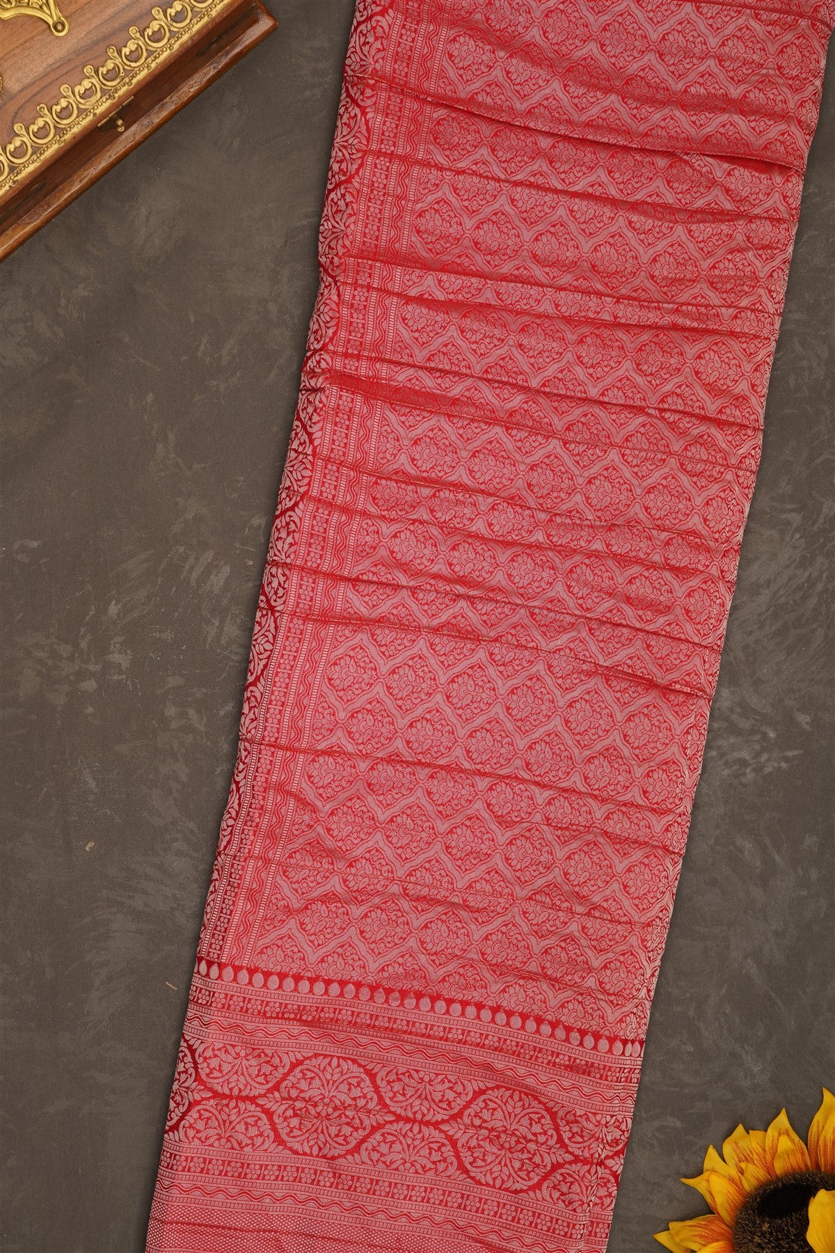 Banarasi Georgette Orange Saree