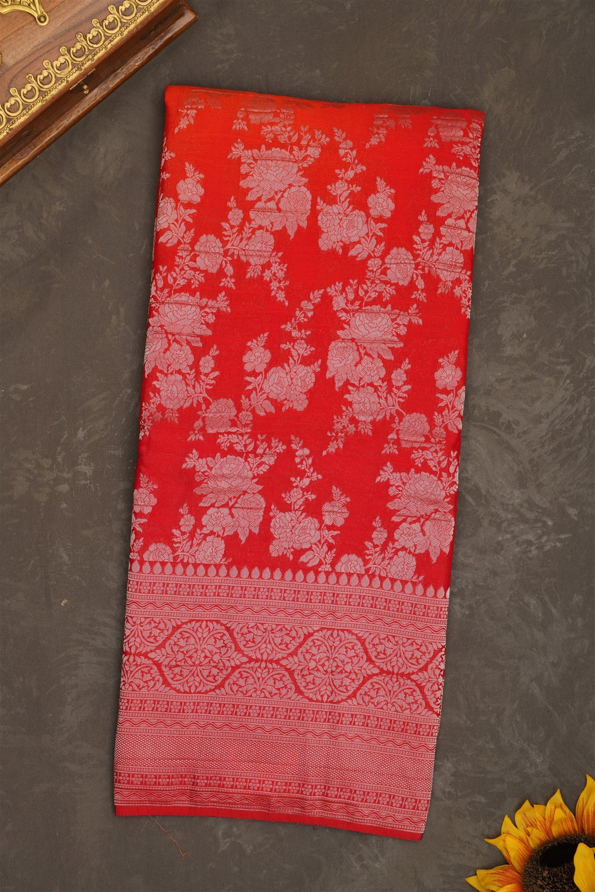 Banarasi Georgette Orange Saree