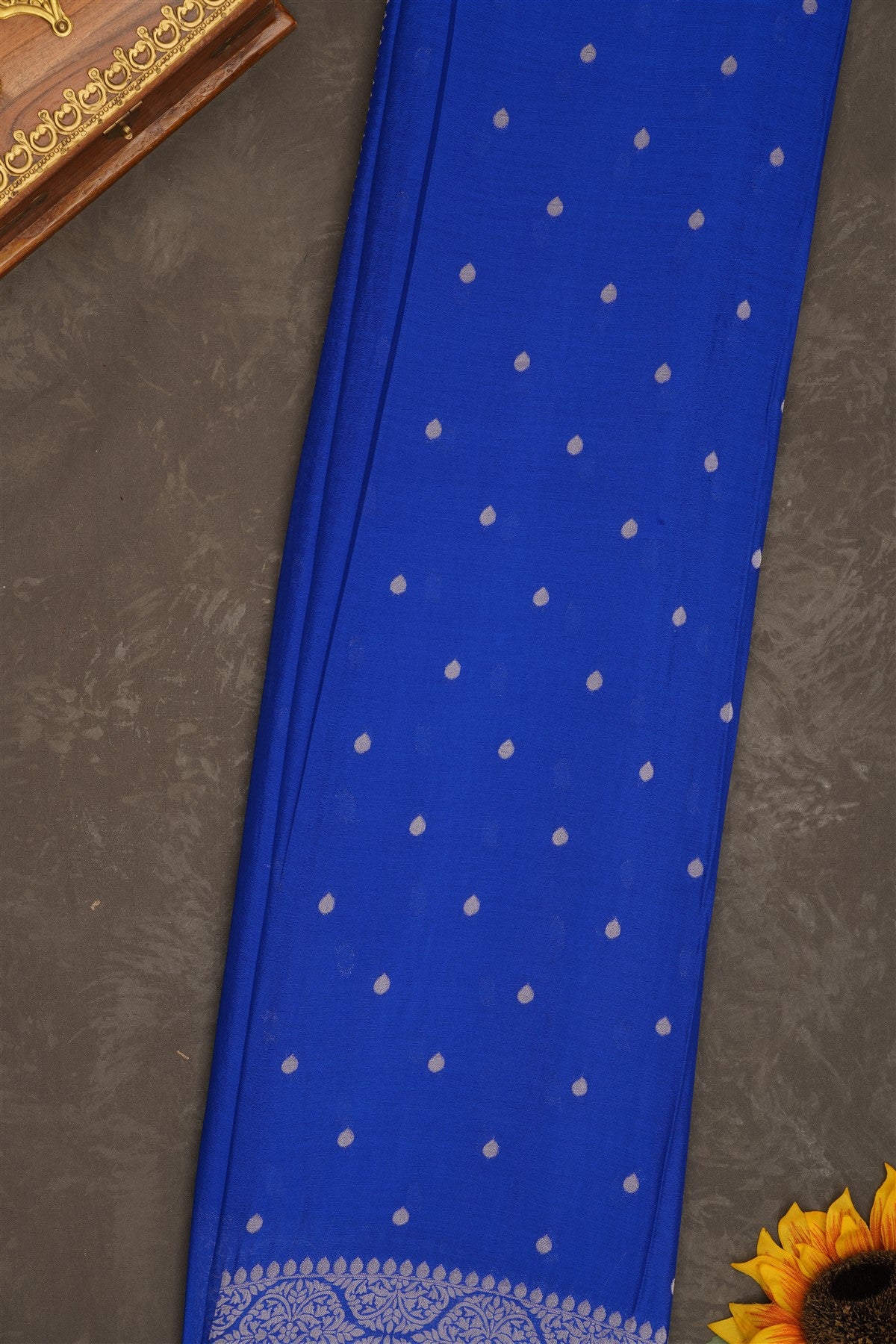 Banarasi Georgette Teal Saree