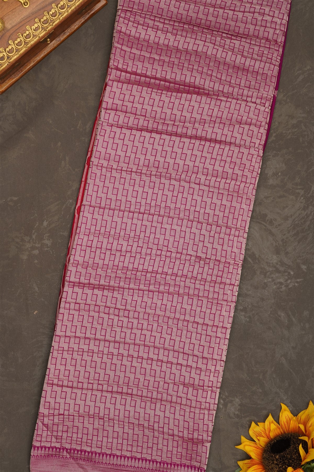 Banarasi Georgette Dark Pink Saree