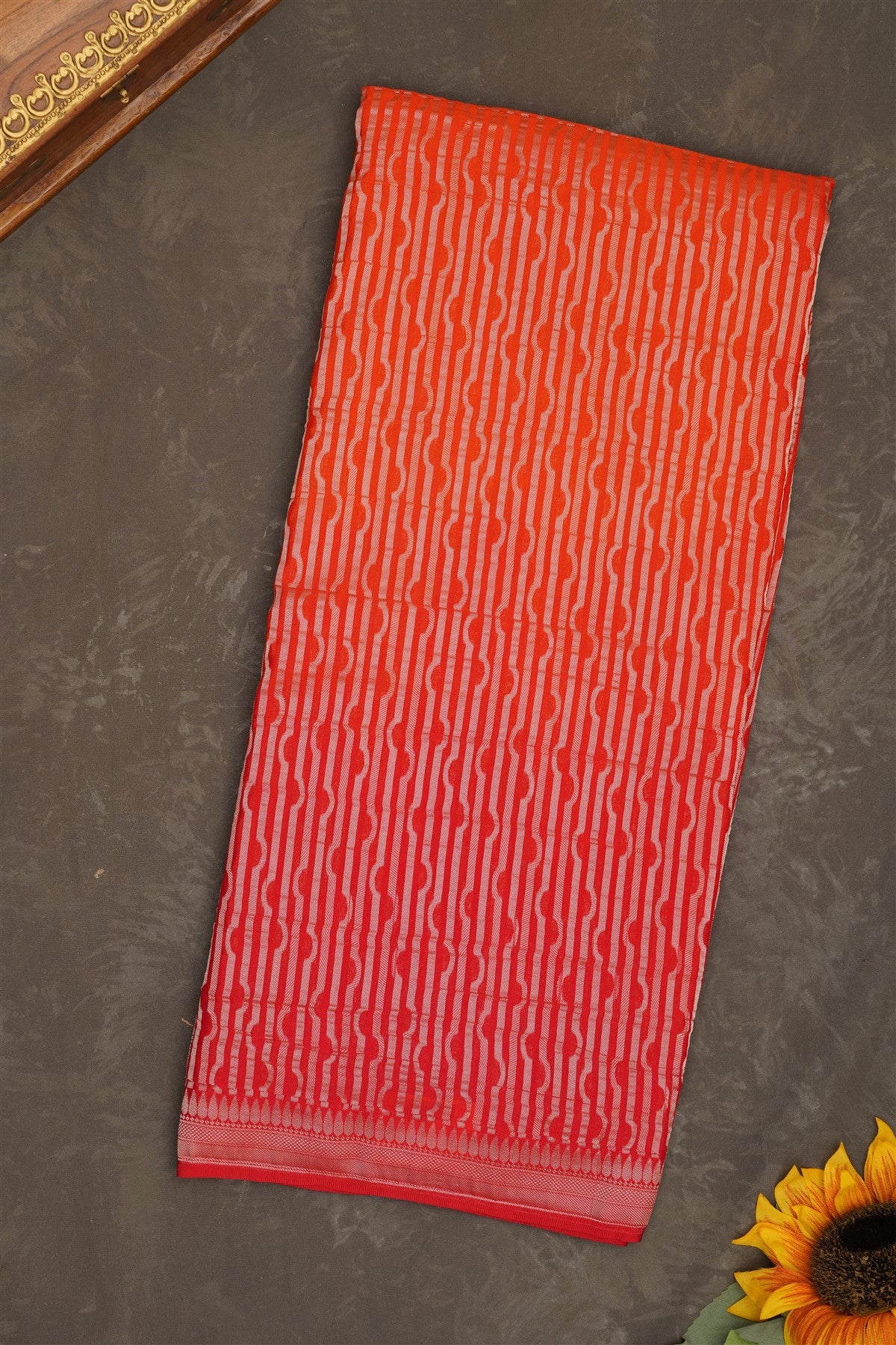 Banarasi Georgette Orange Saree
