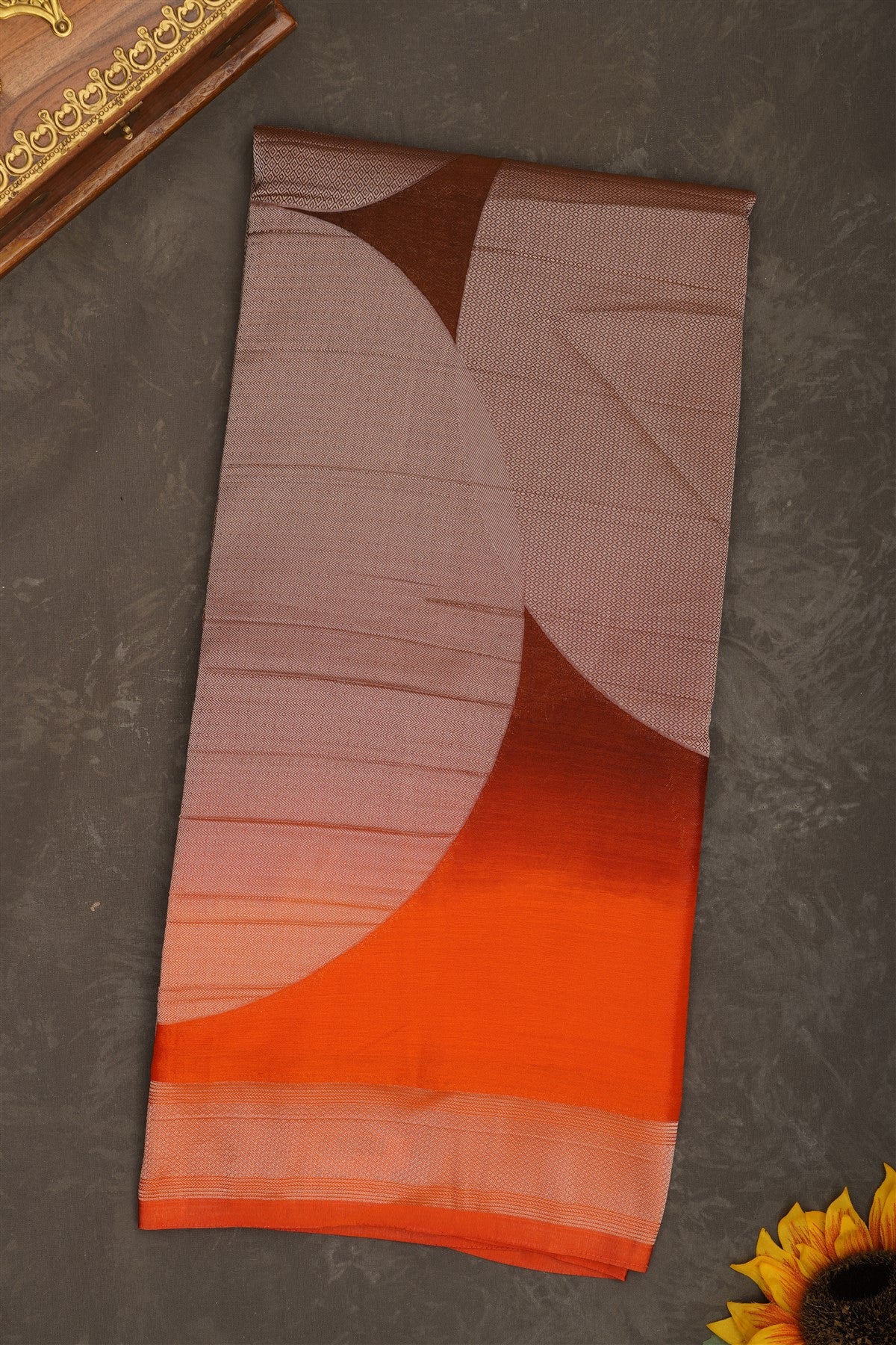 Banarasi Georgette Brown Saree