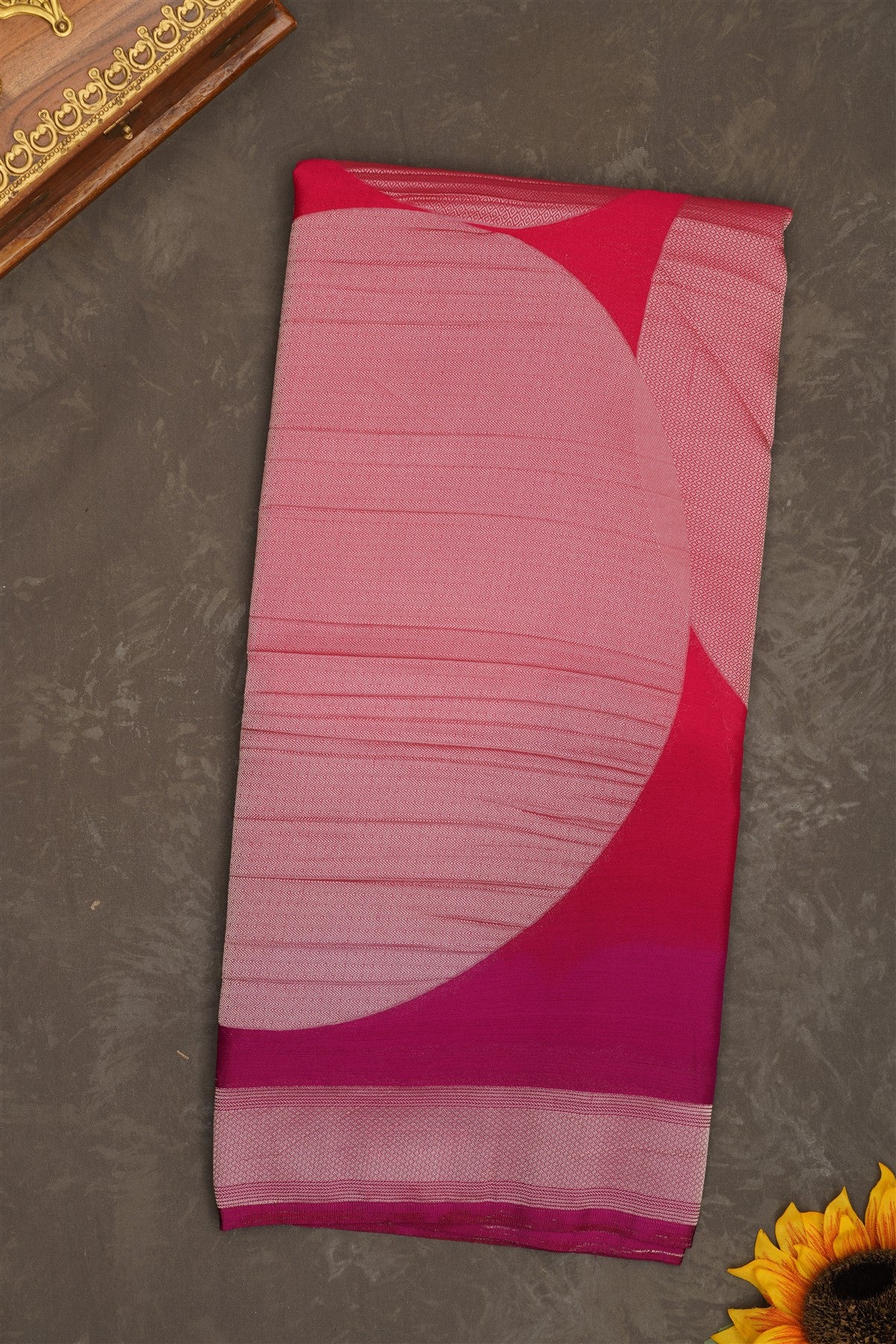 Banarasi Georgette Dark Pink Saree
