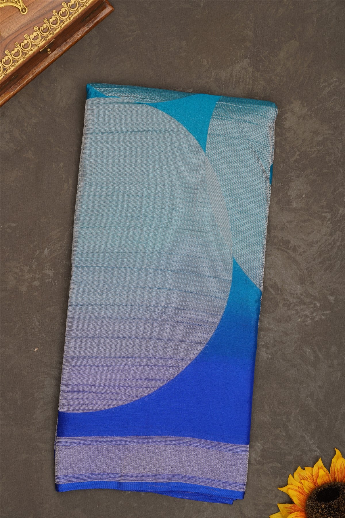 Banarasi Georgette Teal Saree