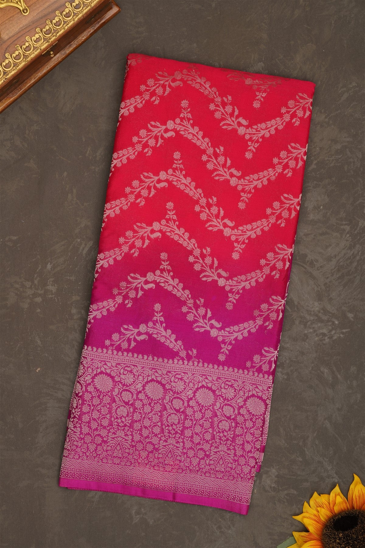 Banarasi Georgette Dark Pink Saree