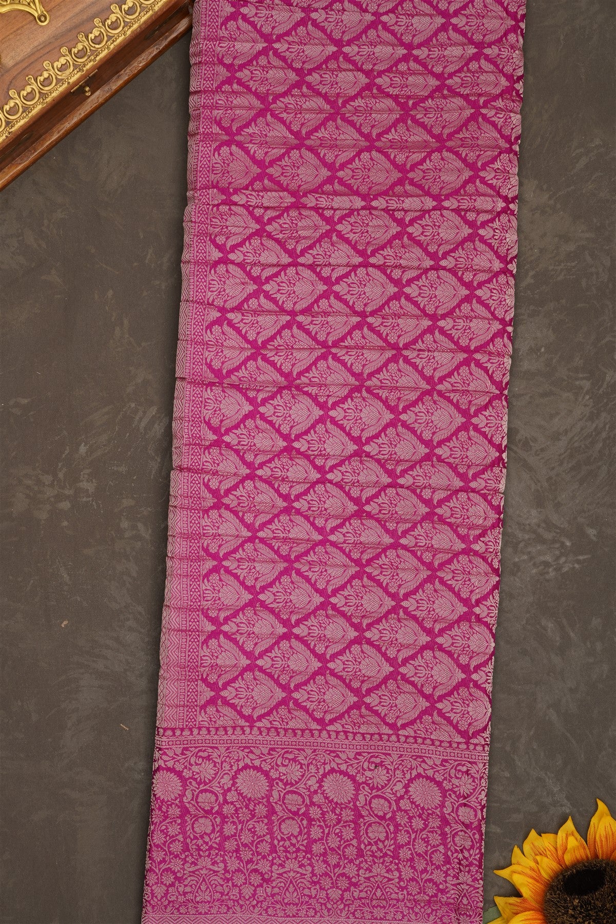 Banarasi Georgette Dark Pink Saree