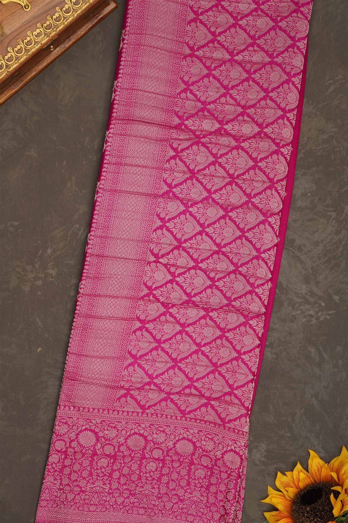 Banarasi Georgette Dark Purple Saree