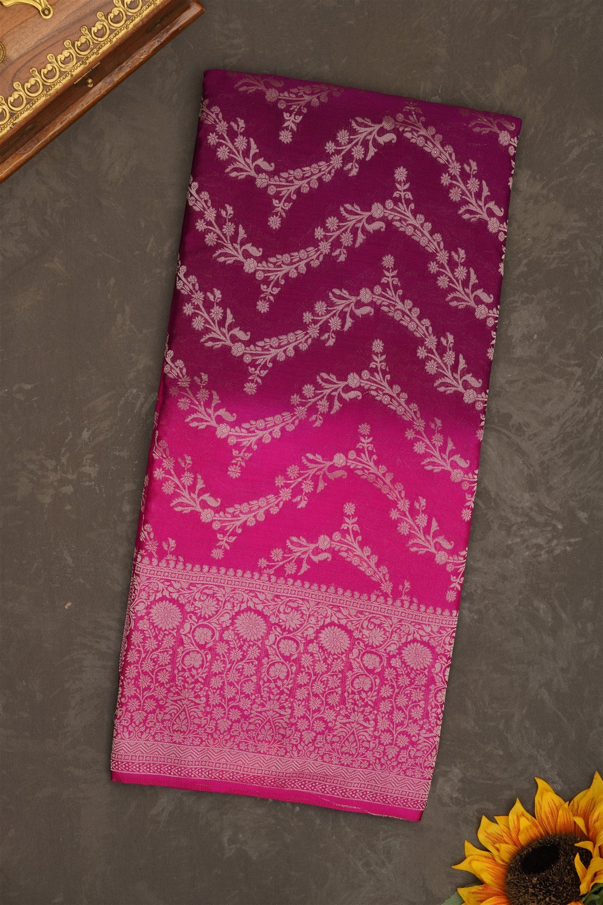Banarasi Georgette Dark Purple Saree