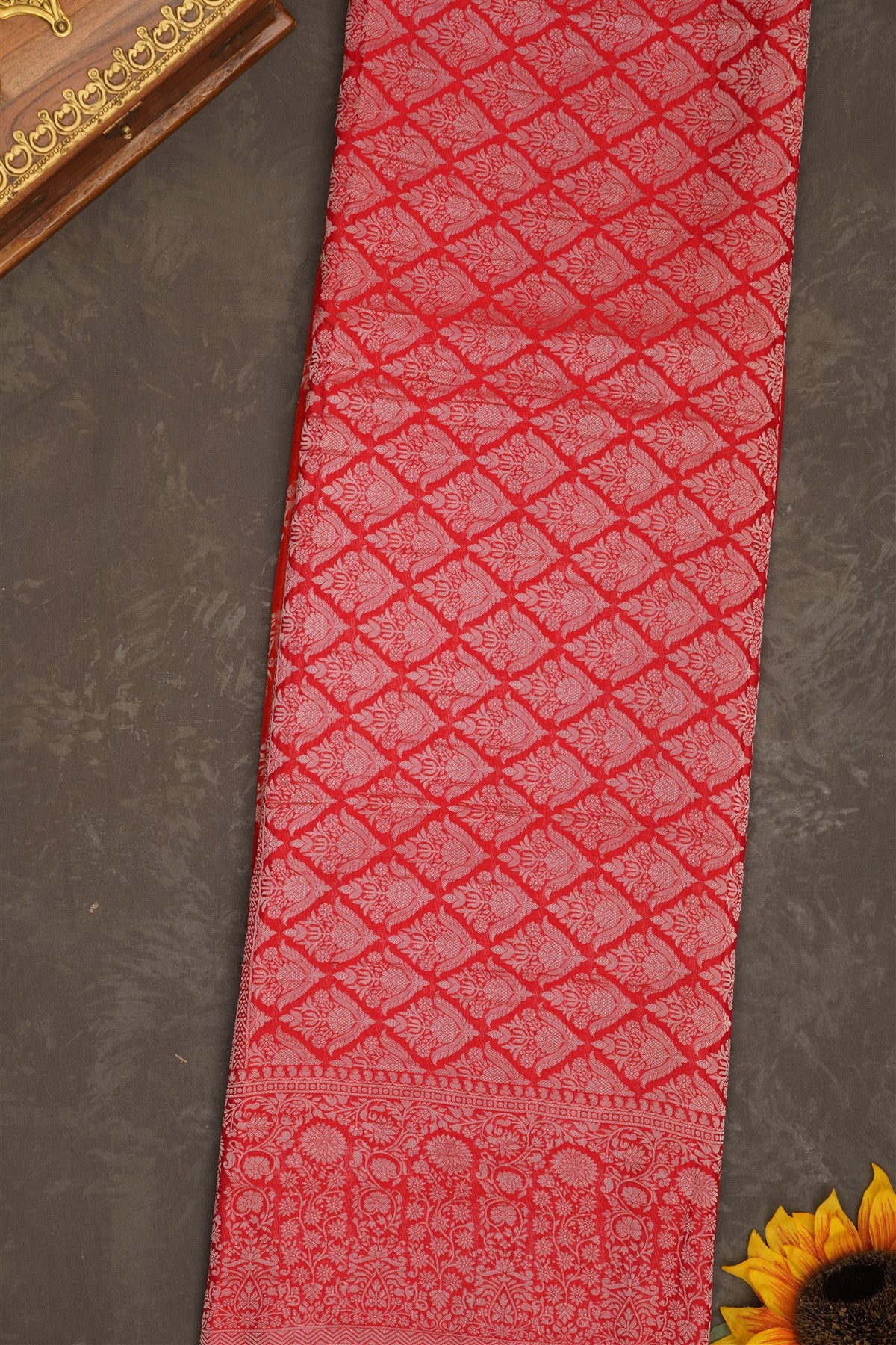 Banarasi Georgette Orange Saree