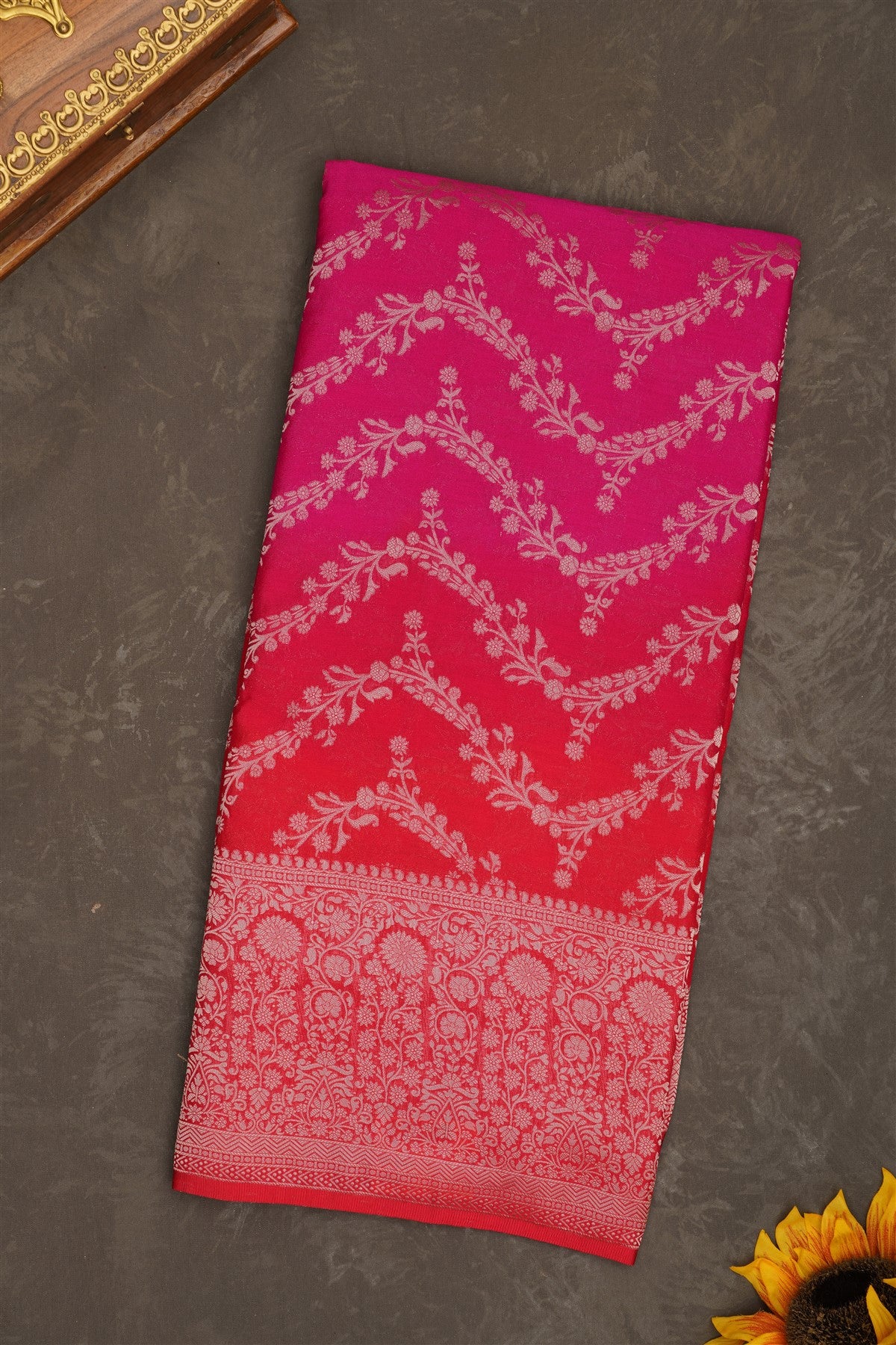 Banarasi Georgette Pink Saree