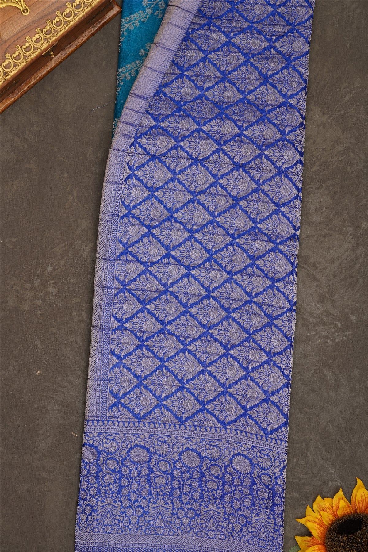 Banarasi Georgette Teal Saree
