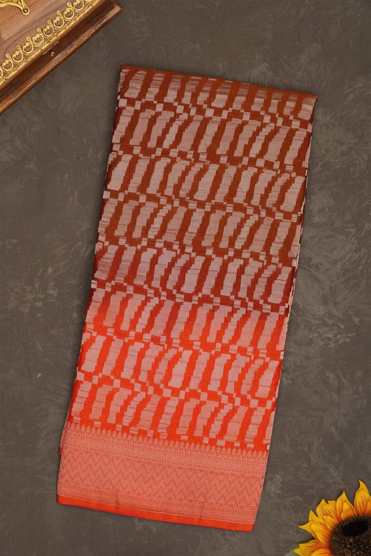 Banarasi Georgette Brown Saree