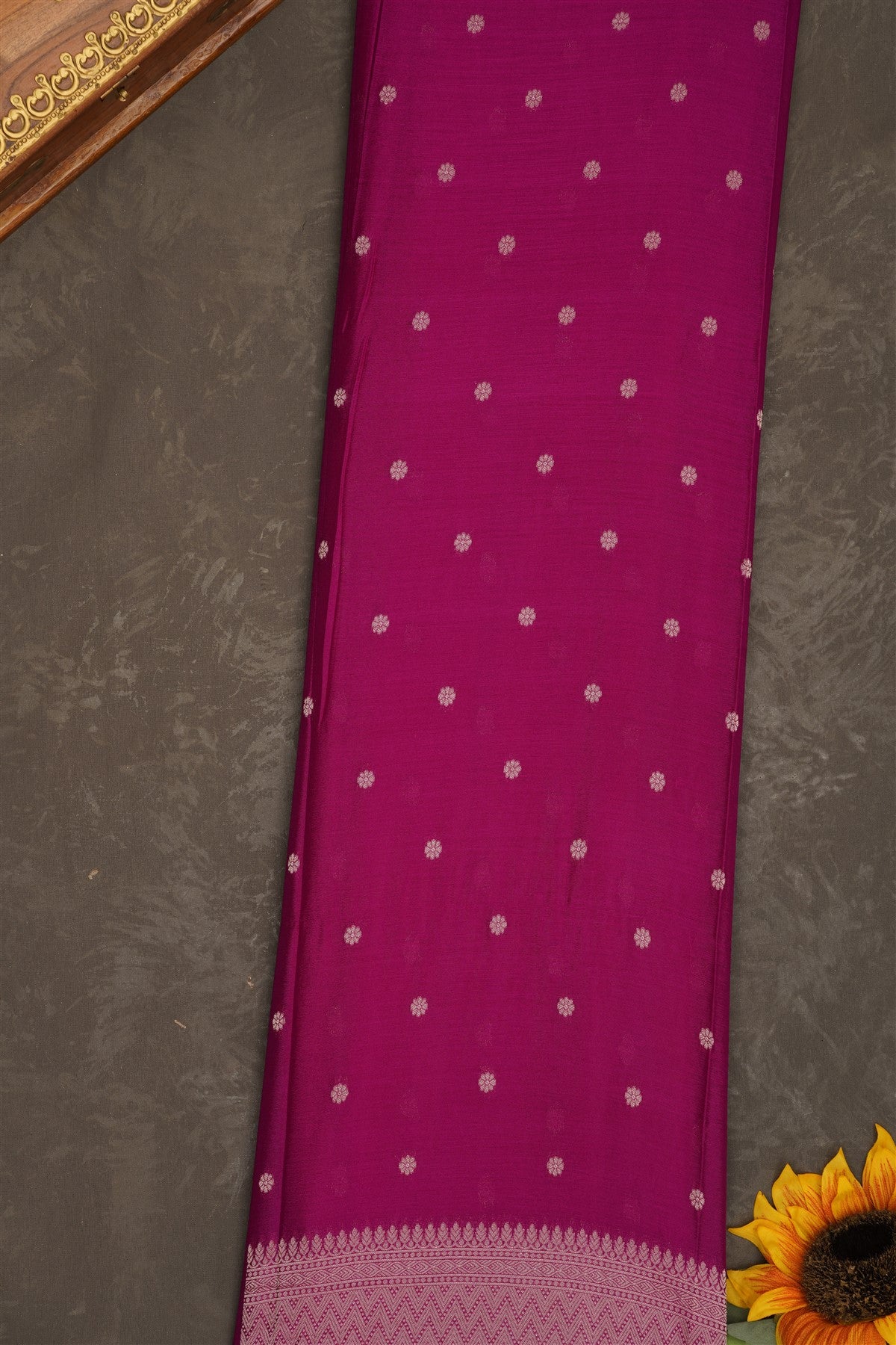 Banarasi Georgette Dark Pink Saree