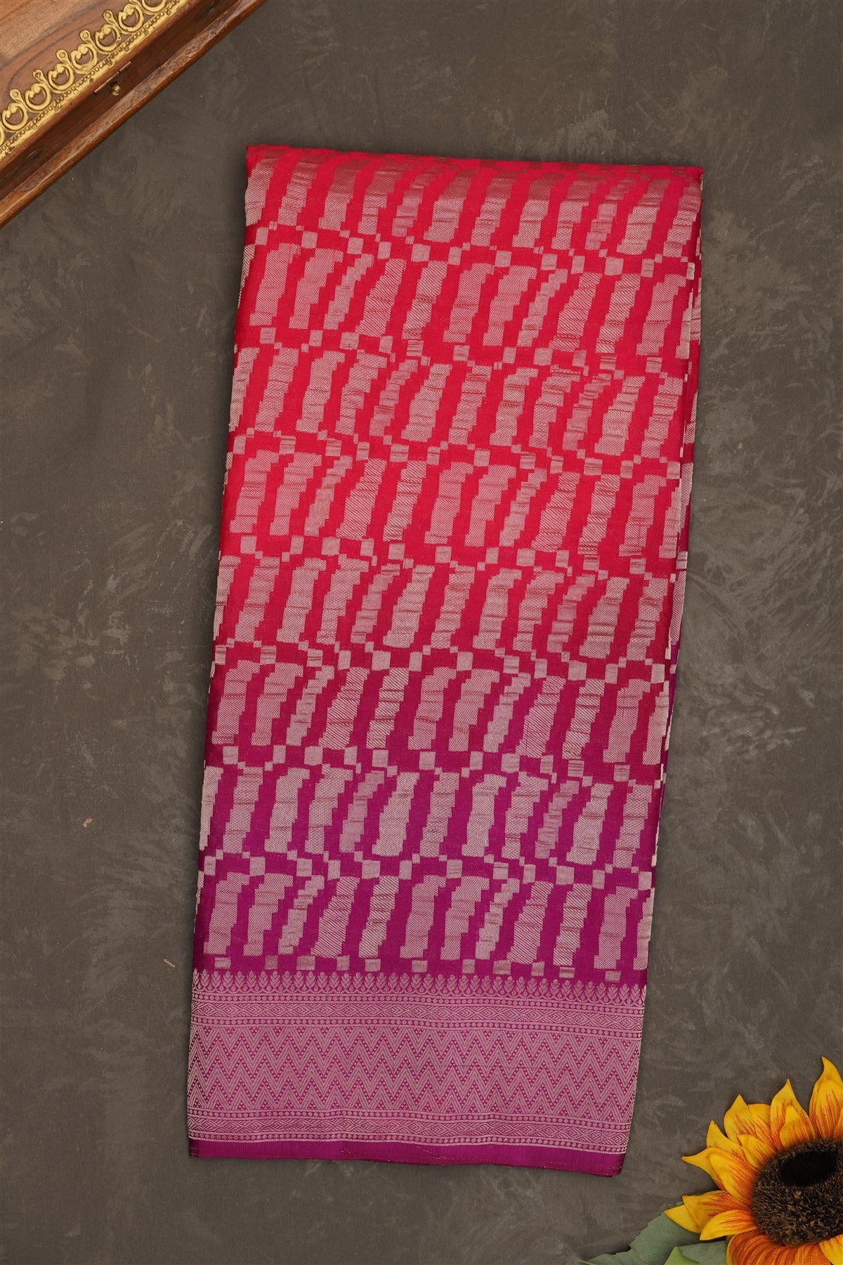 Banarasi Georgette Dark Pink Saree