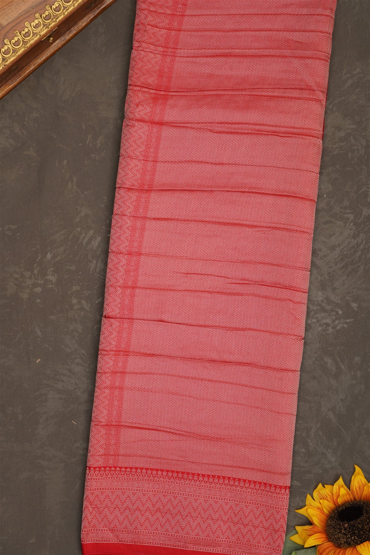 Banarasi Georgette Orange Saree