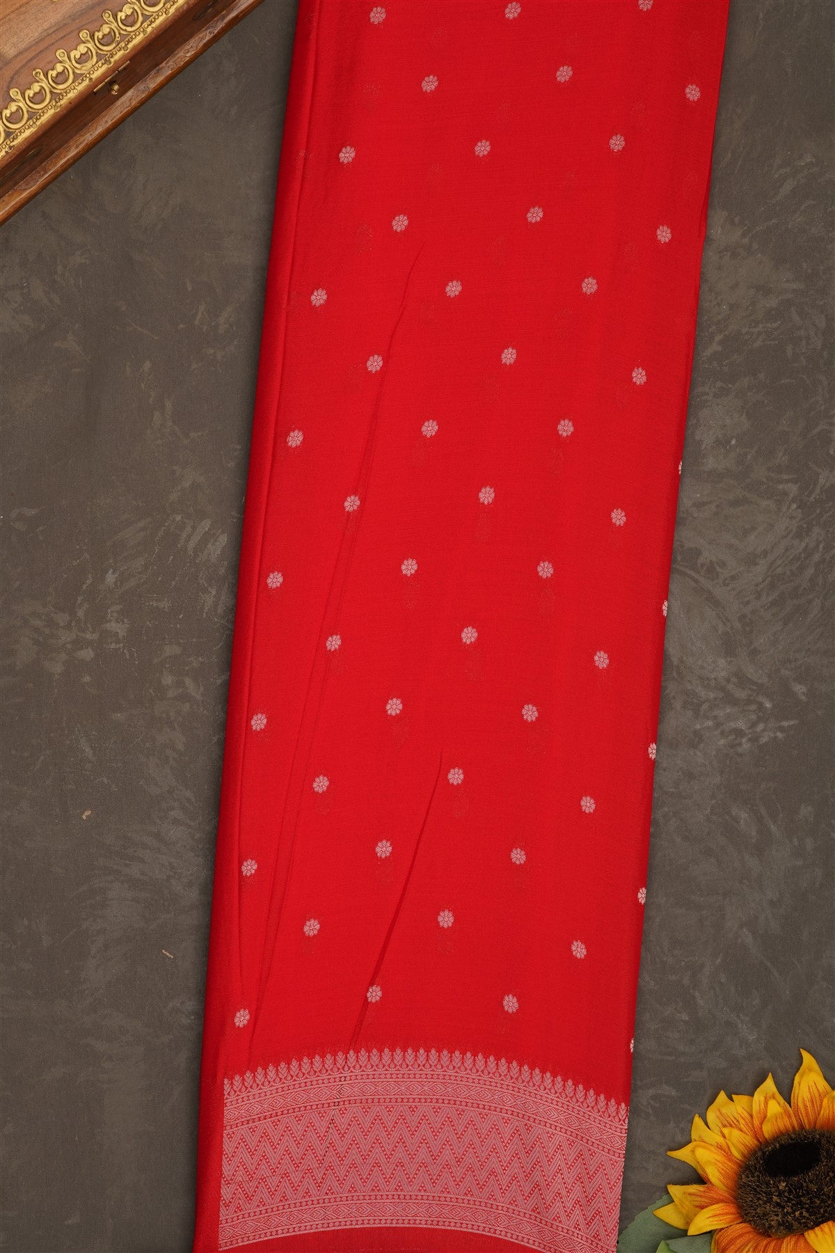 Banarasi Georgette Orange Saree