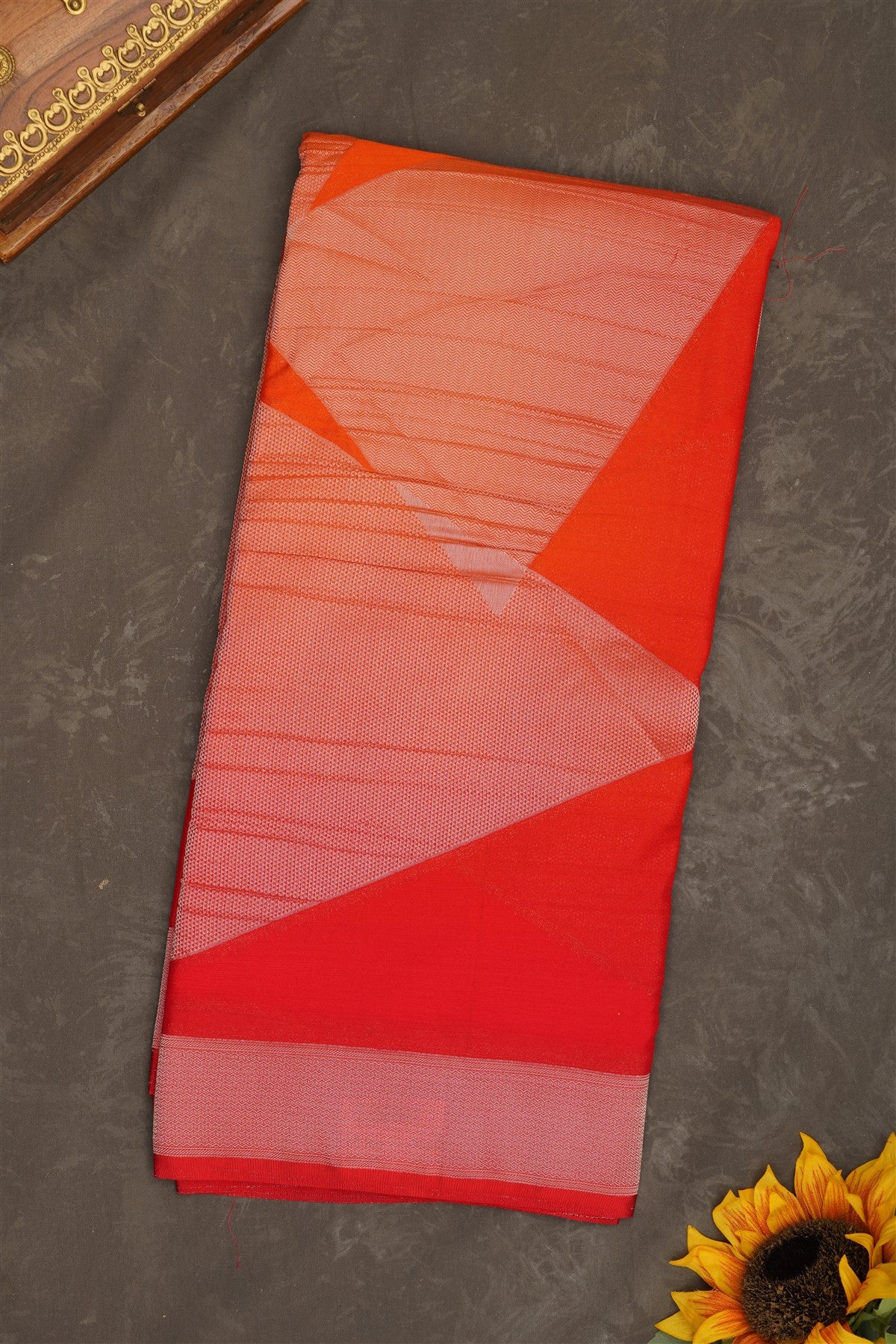 Banarasi Georgette Orange Saree
