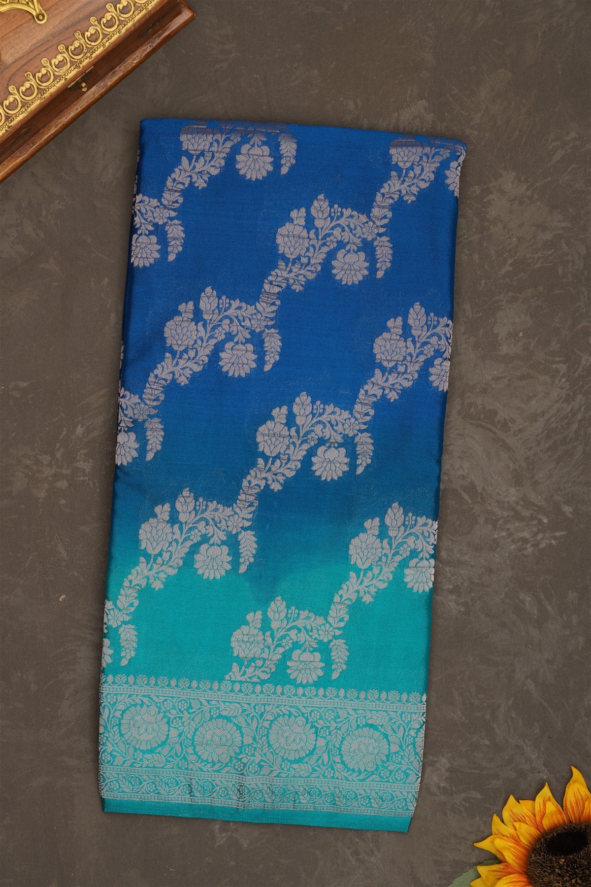 Banarasi Georgette Dark Blue Saree