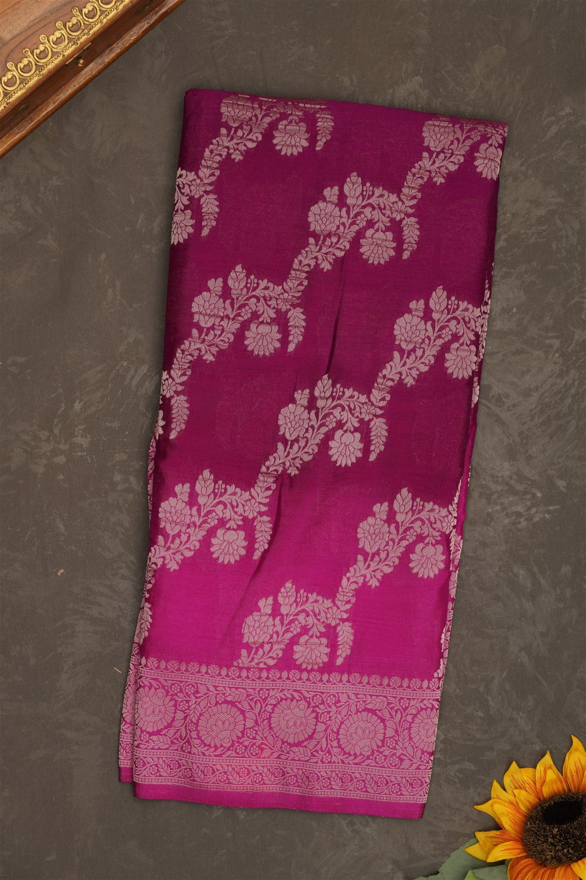 Banarasi Georgette Dark Purple Saree