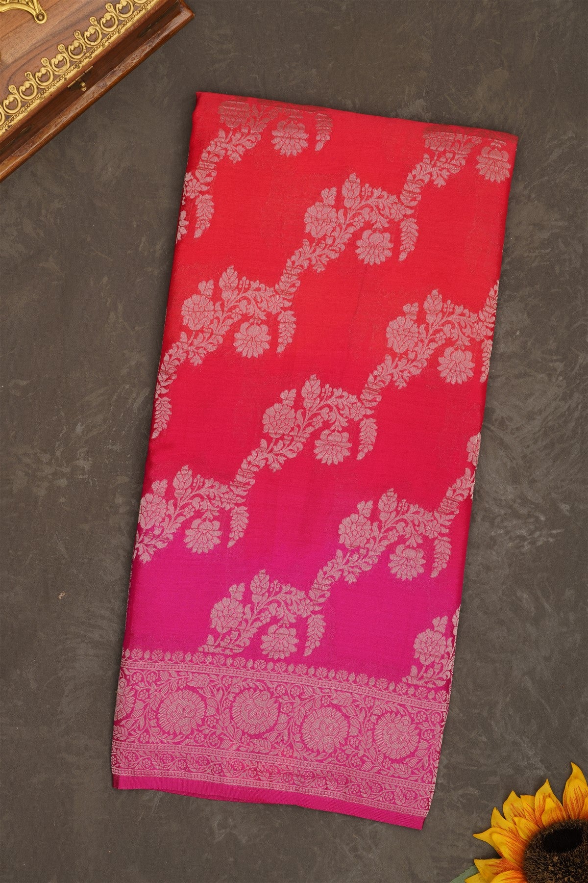 Banarasi Georgette Red Saree
