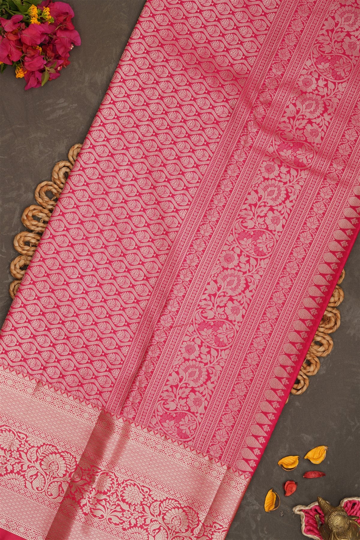 Semi Kanchipuram Silk Green Saree