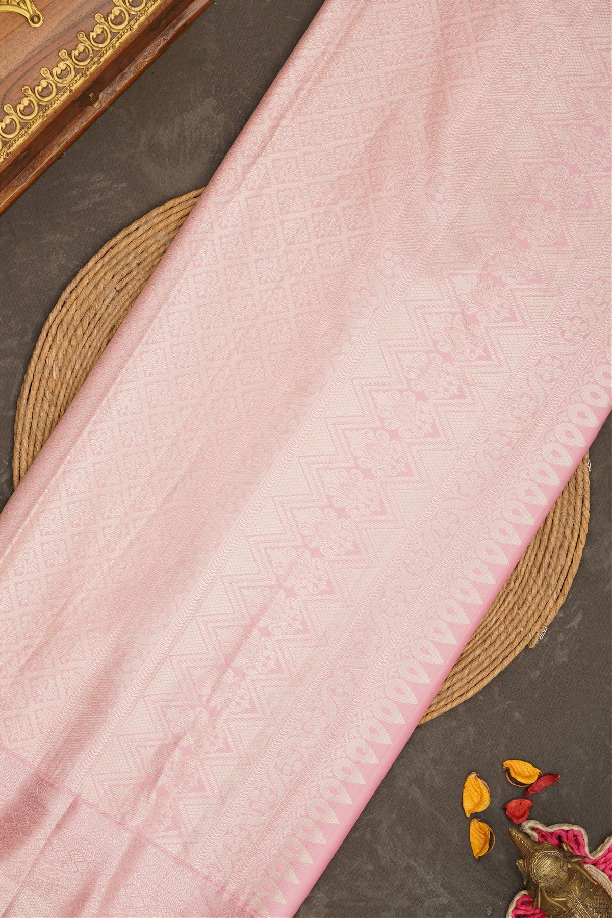 Semi Kanchipuram Silk Magenta Saree