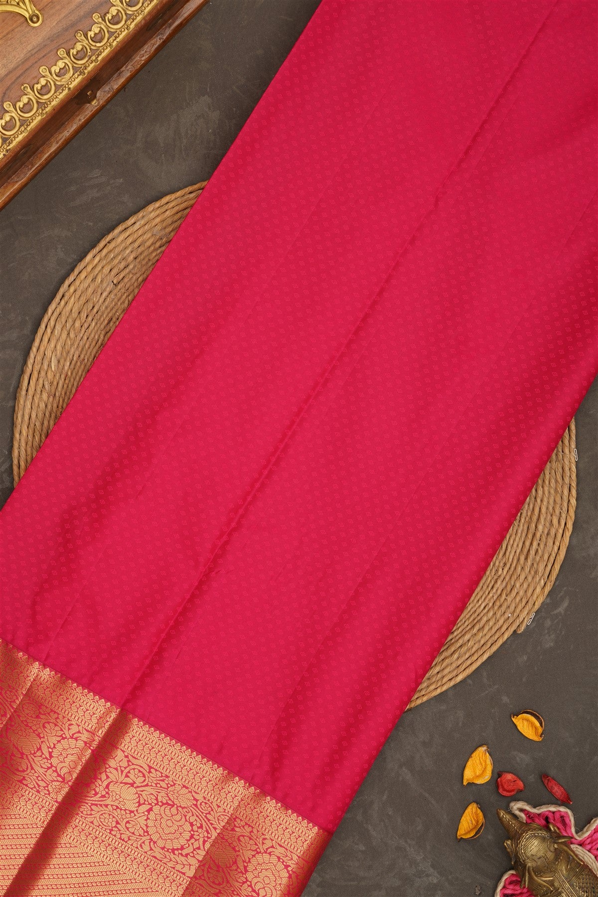 Semi Kanchipuram Silk Navy Blue Saree