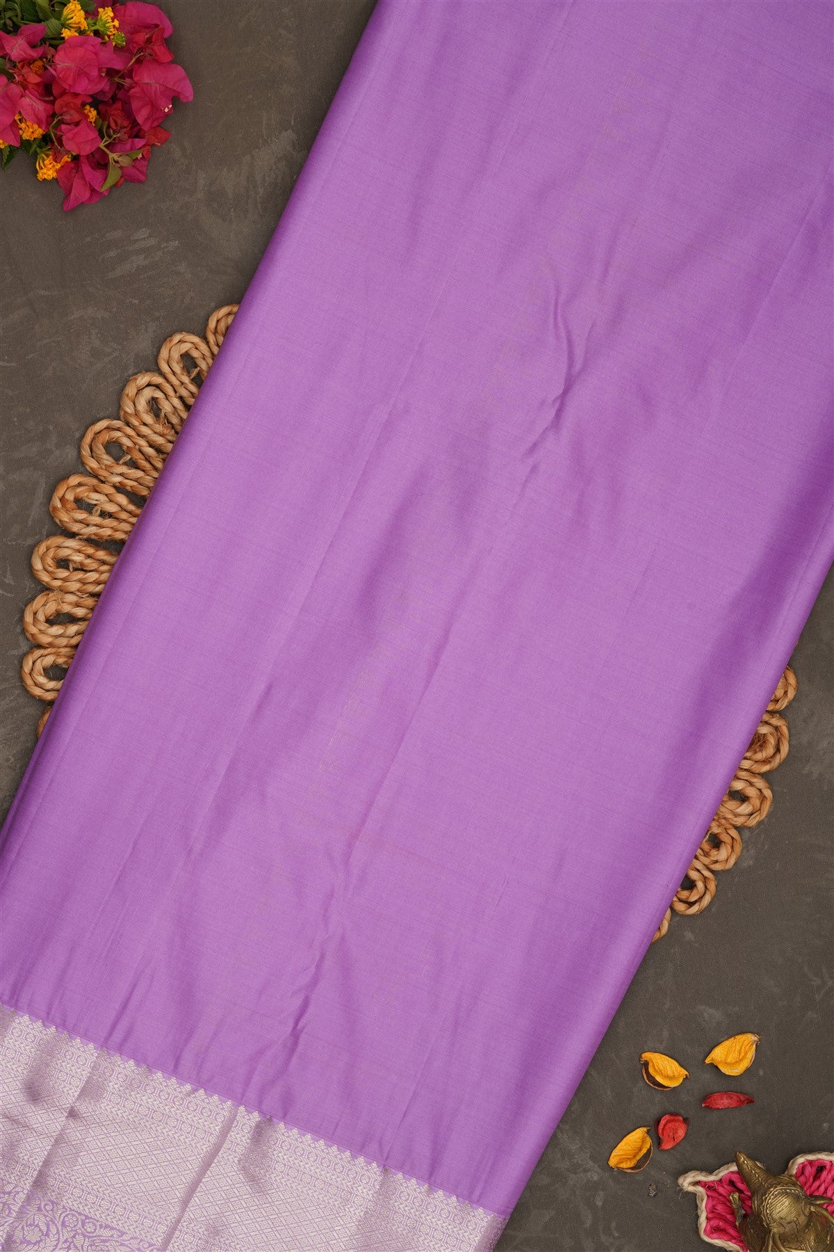 Semi Kanchipuram Silk Orange Saree