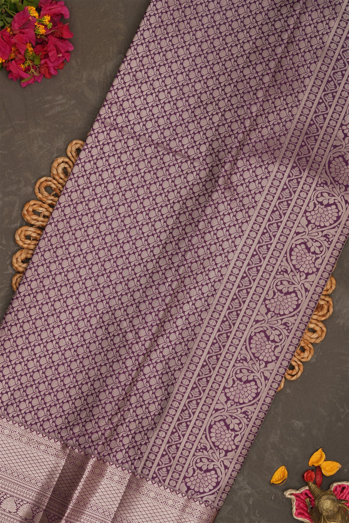 Semi Kanchipuram Silk Light Pink Saree