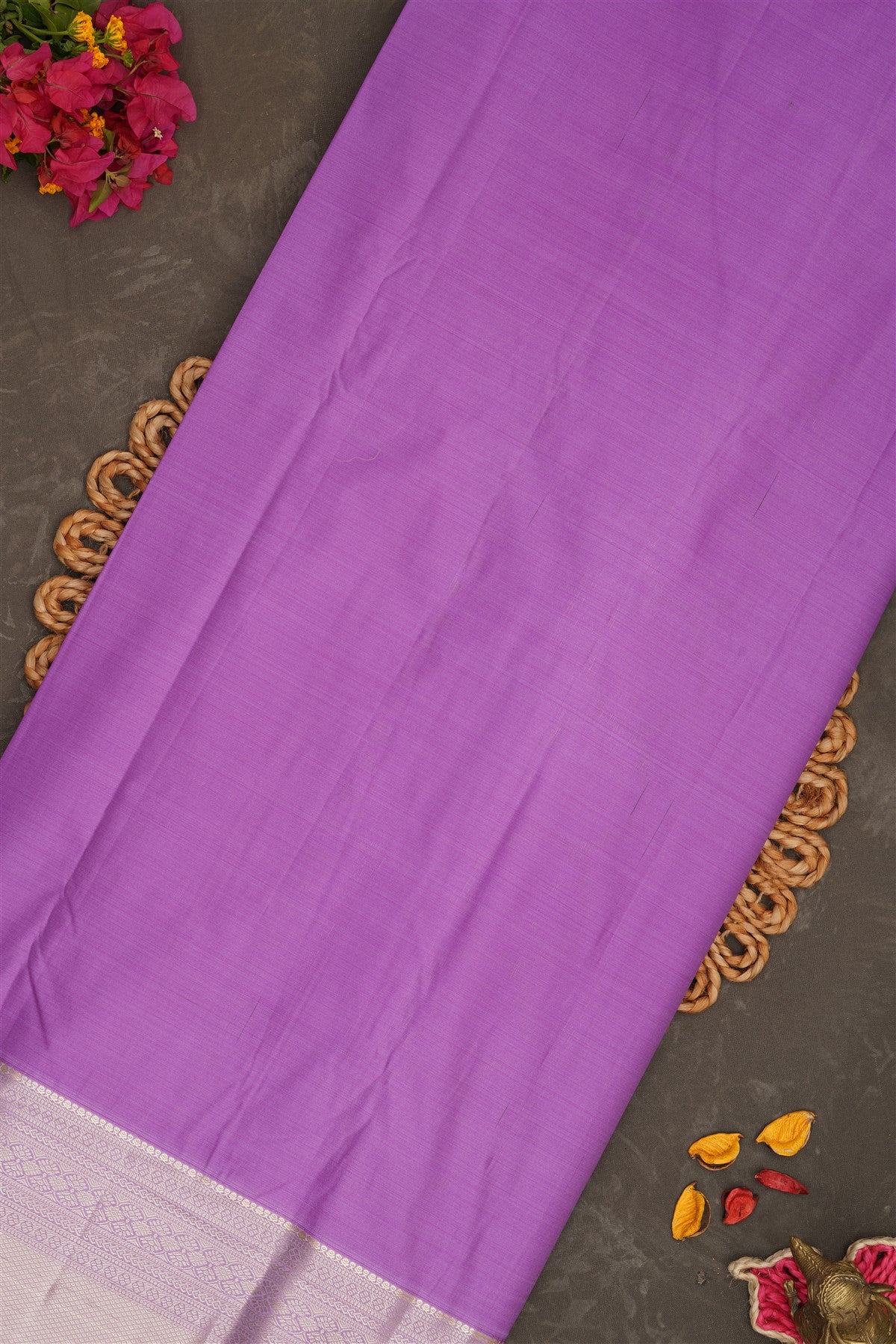 Semi Kanchipuram Silk Orange Saree