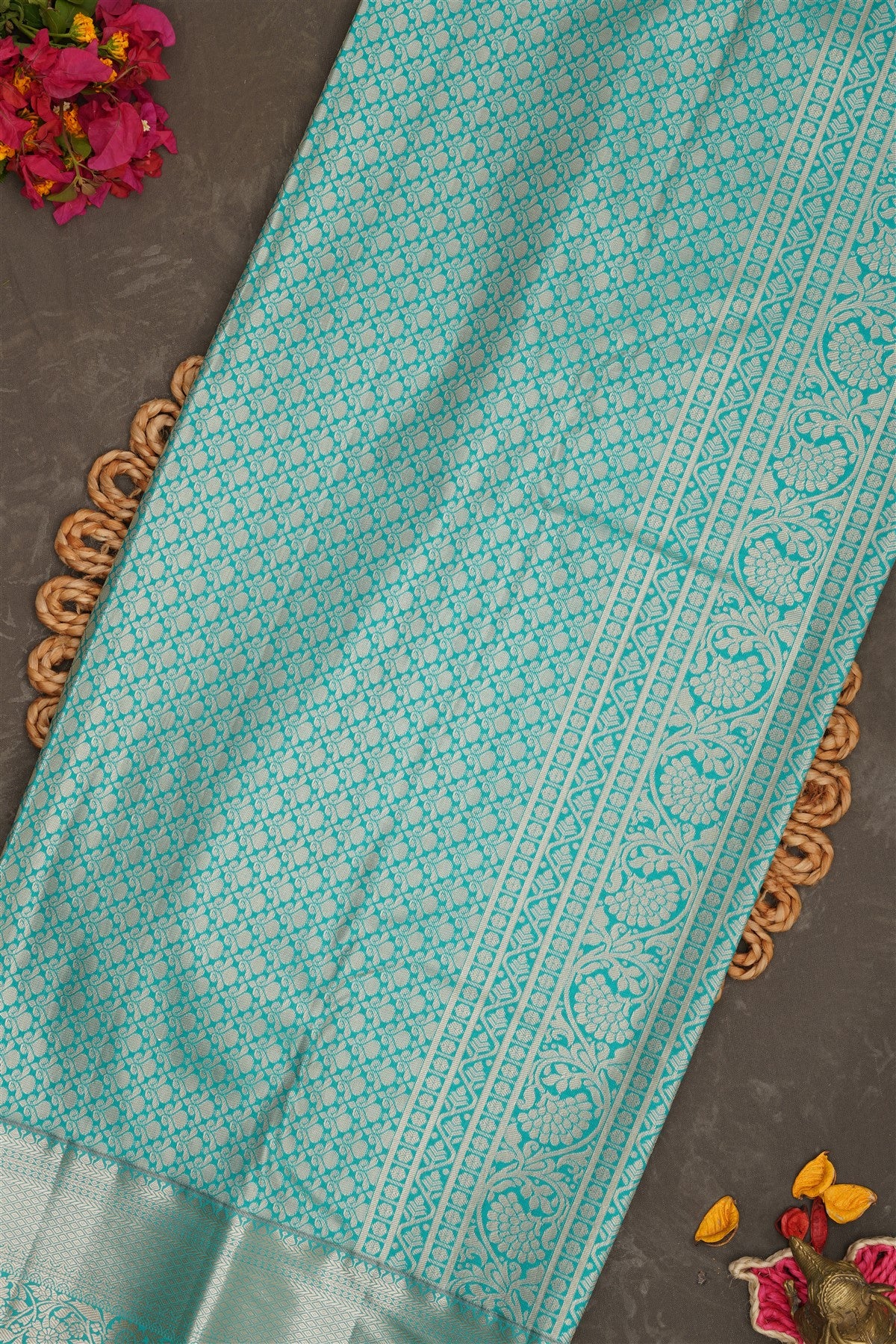 Semi Kanchipuram Silk Wine Saree