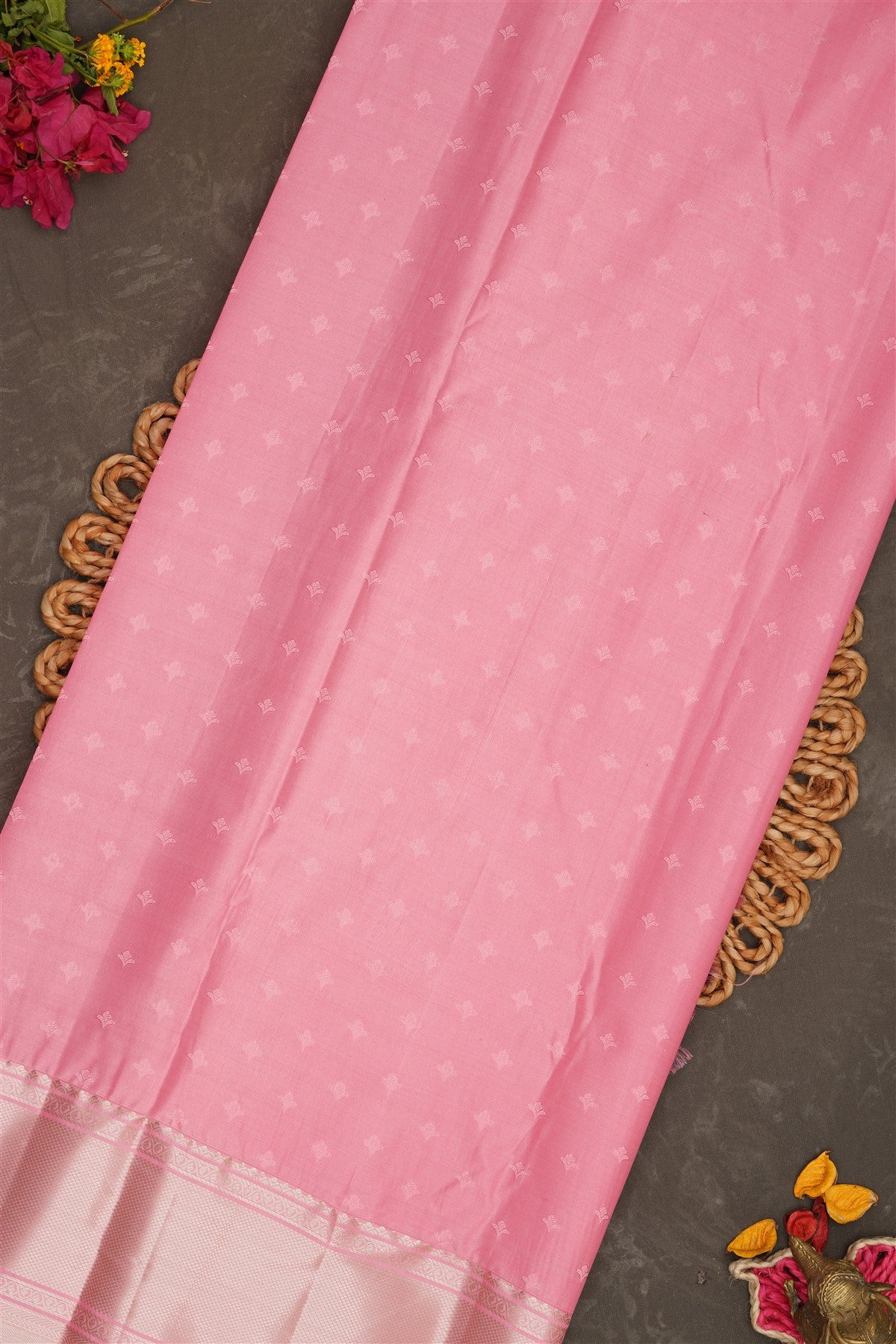 Semi Kanchipuram Silk Green Saree
