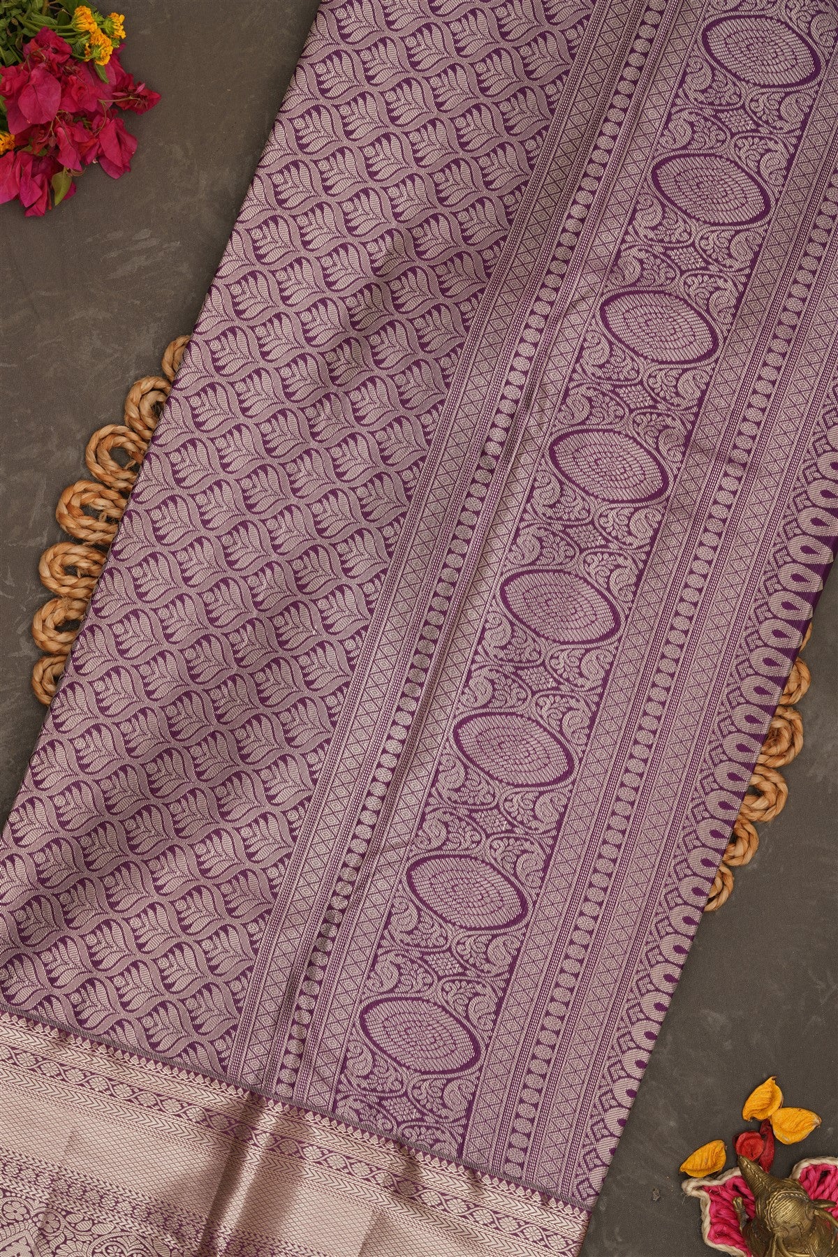 Semi Kanchipuram Silk Pink Saree