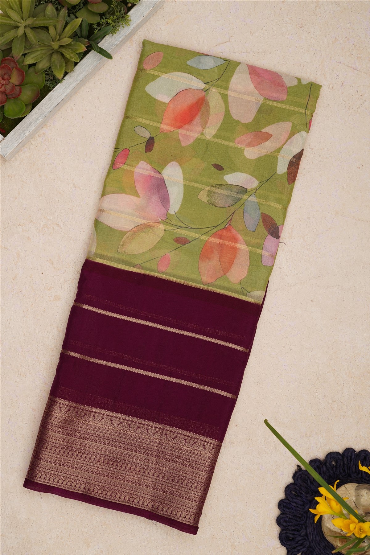 Mysore Silk Green Saree