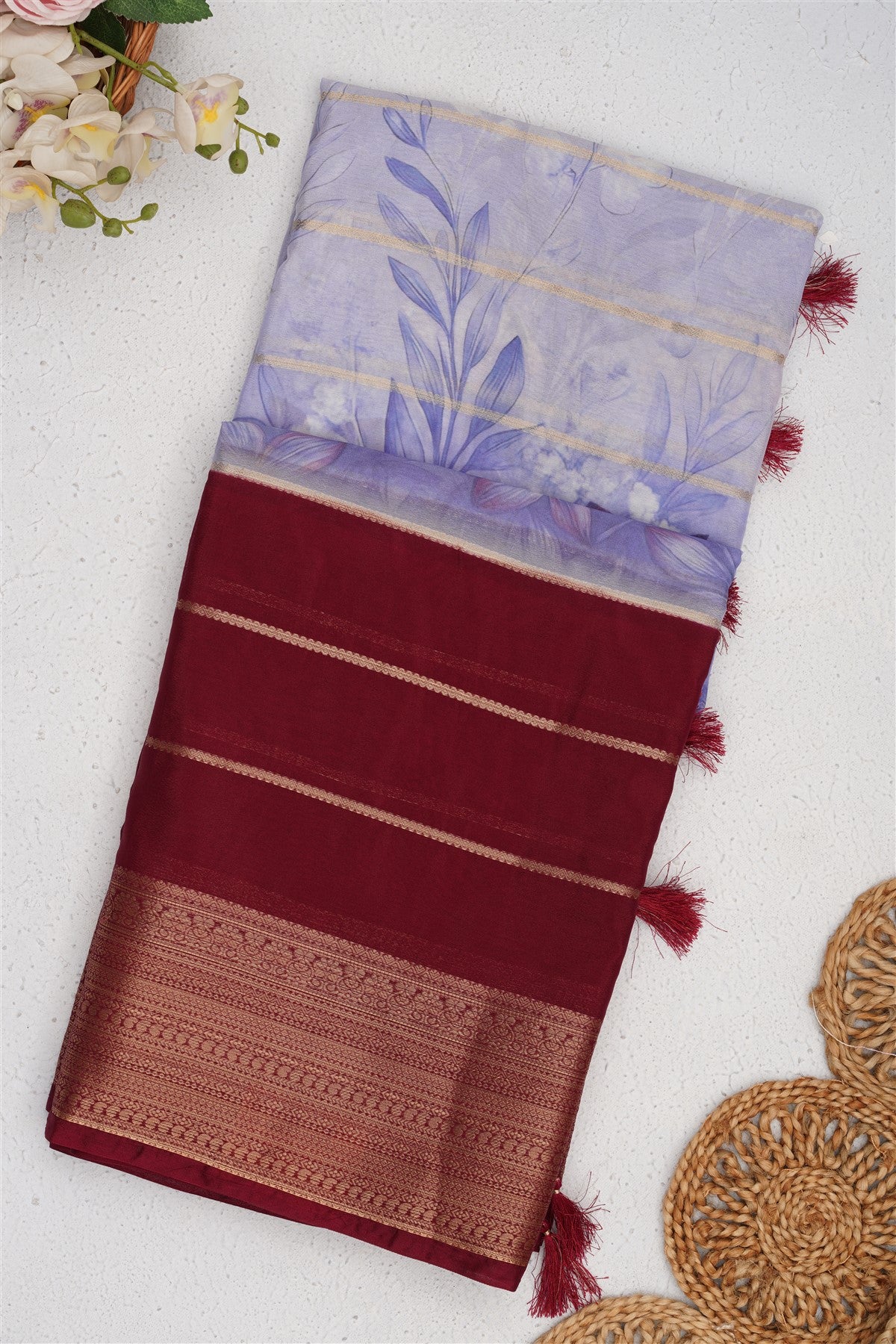 Mysore Silk Lavender Saree