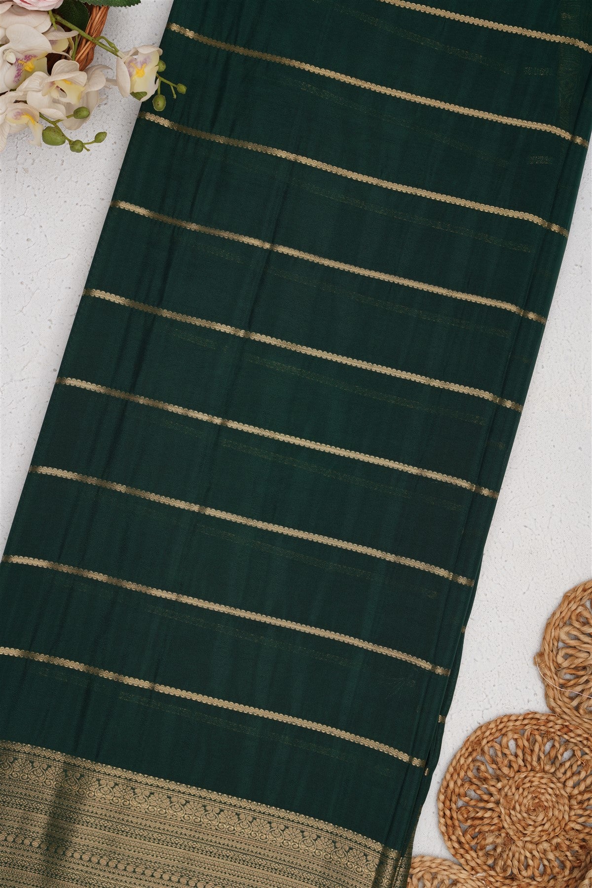 Mysore Silk Rossy Brown Saree