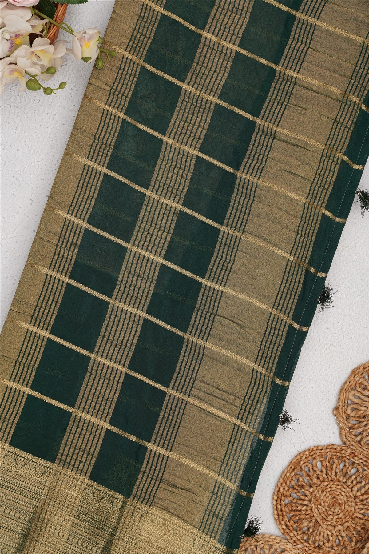 Mysore Silk Rossy Brown Saree