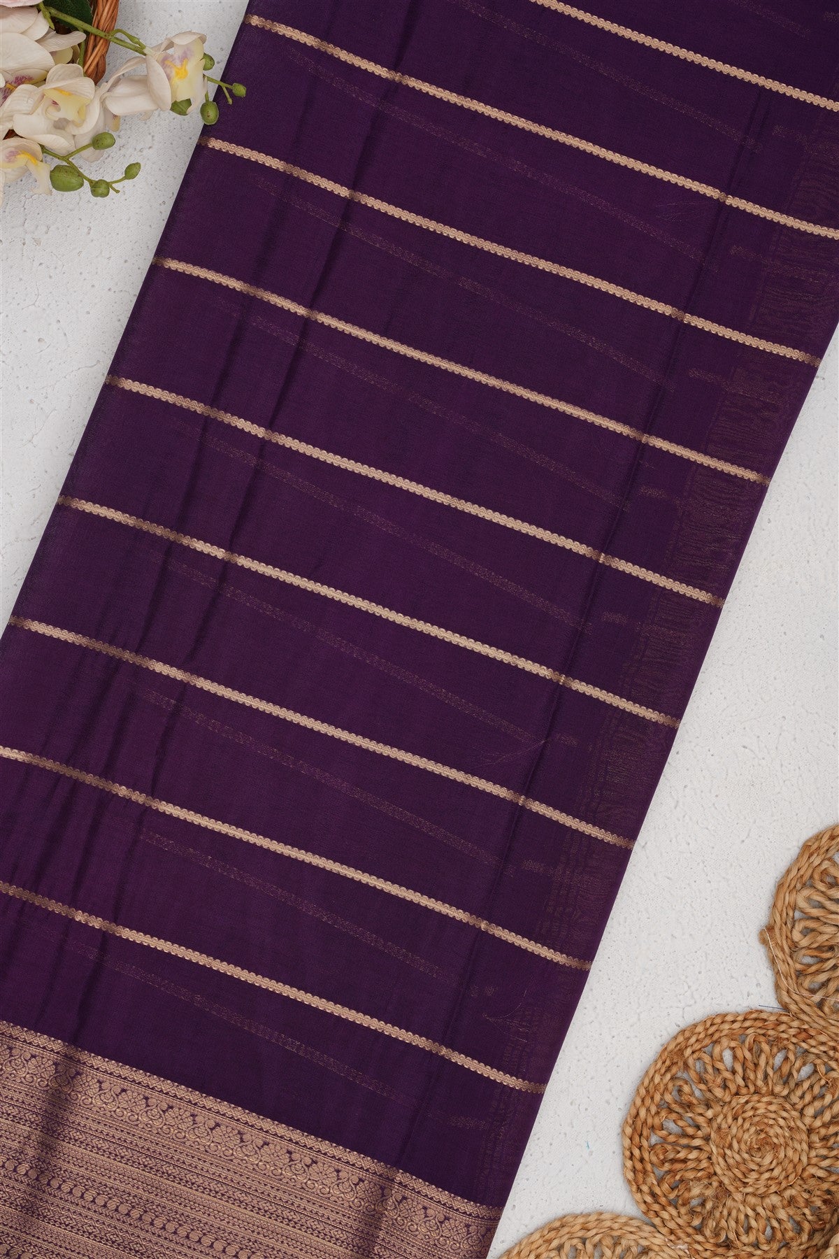 Mysore Silk Slate Blue Saree