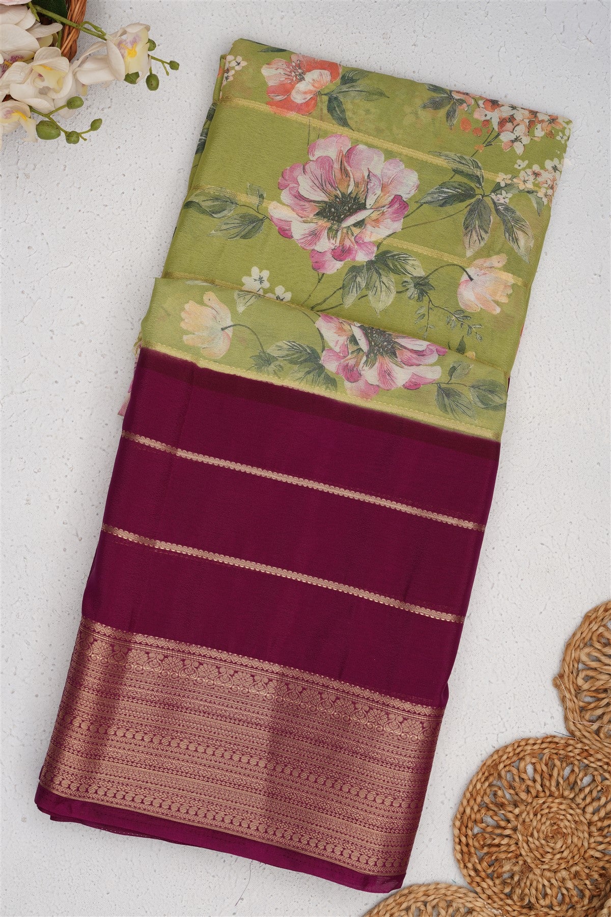 Mysore Silk Green Saree