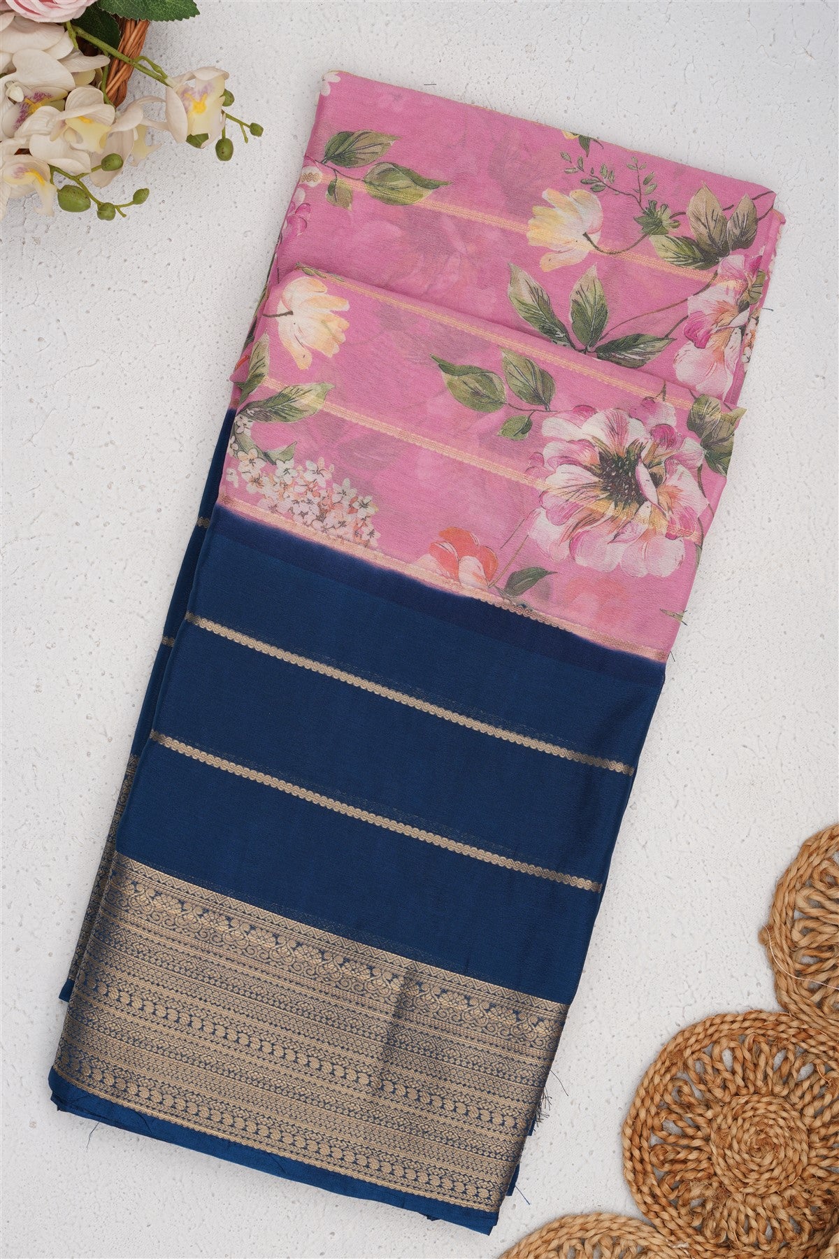 Mysore Silk Pink Saree